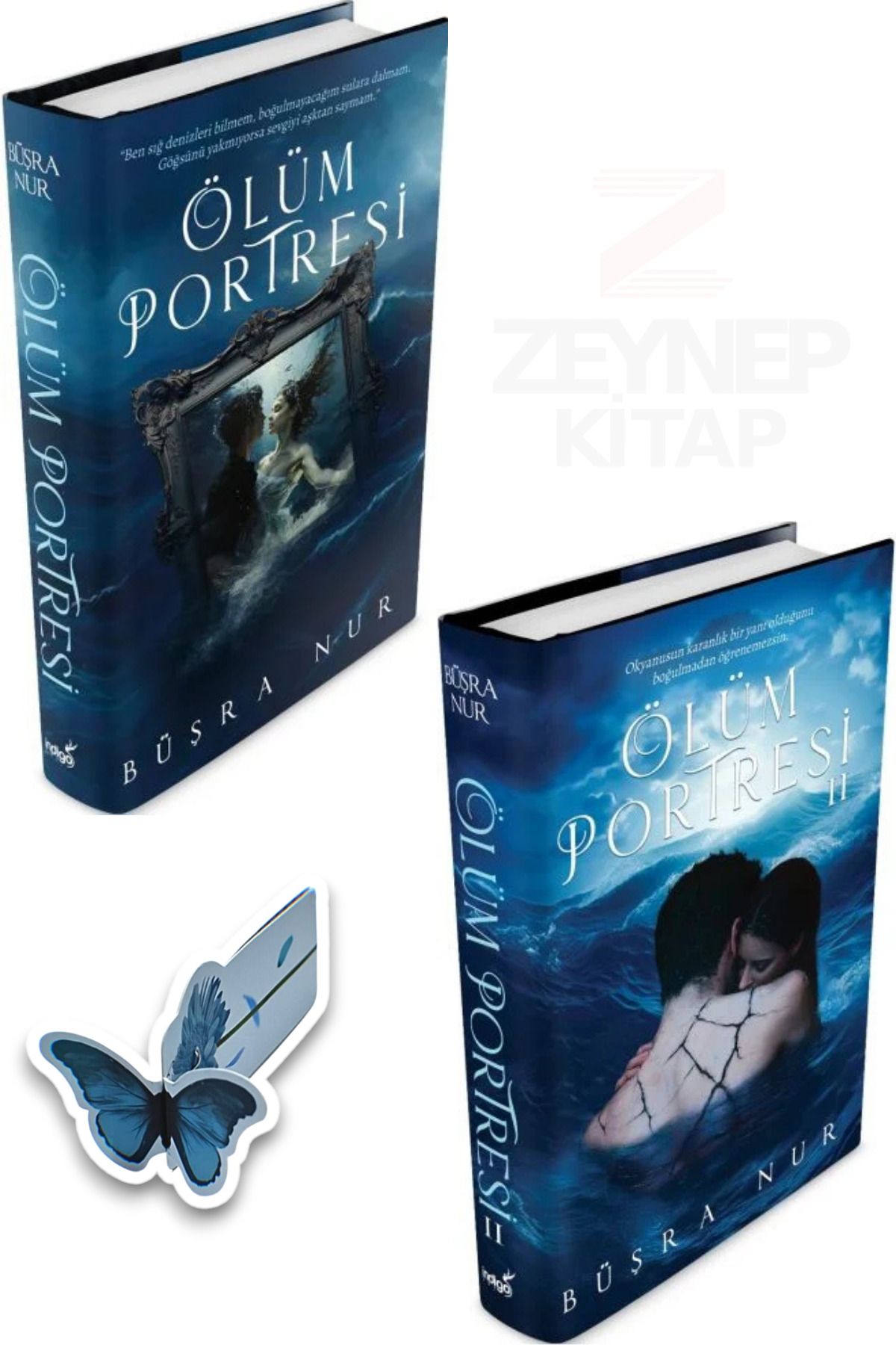 İndigo Kitap Ölüm Portresi 2 Kitap Set - Büşra Nur(CİLTLİ)(Özel Tasarım Kelebek Ayraç Hediye)