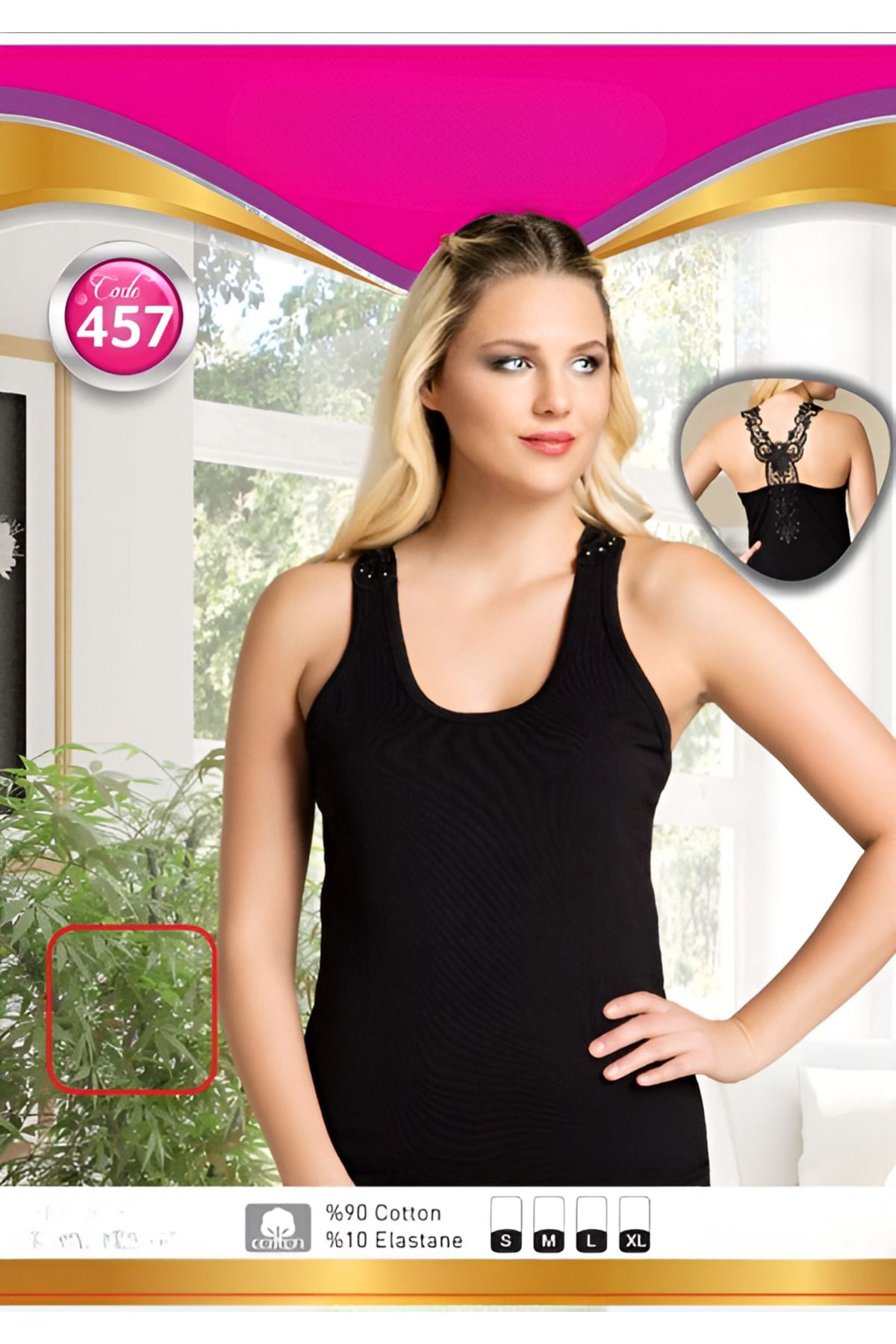 NETLY Kadın Brodeli Atlet- %90 pamuk