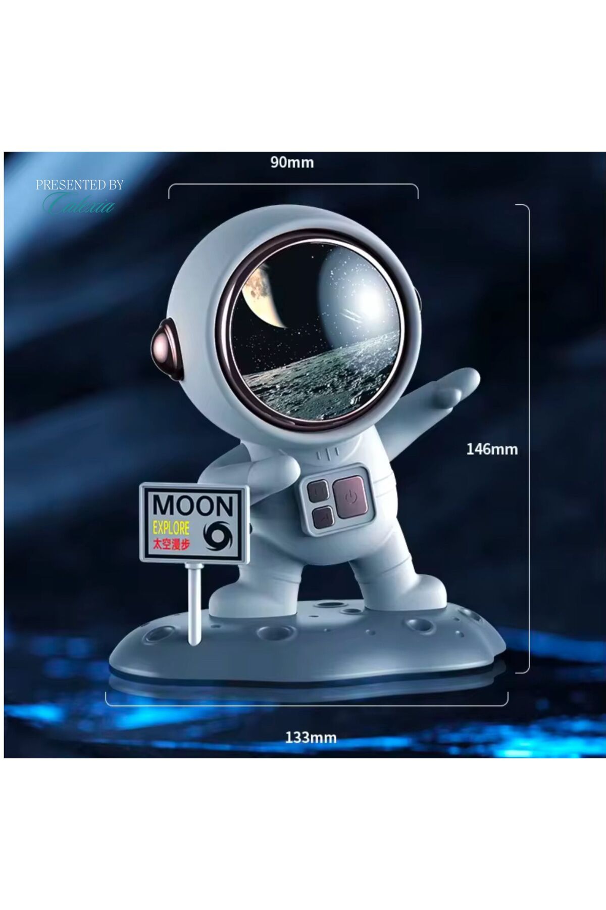 e-Wantay-Moonvibe Portable Speaker, Bluetooth 5.0, 360° Sound, Microphone, Usb-c, 1200mah, Astronaut Design 14
