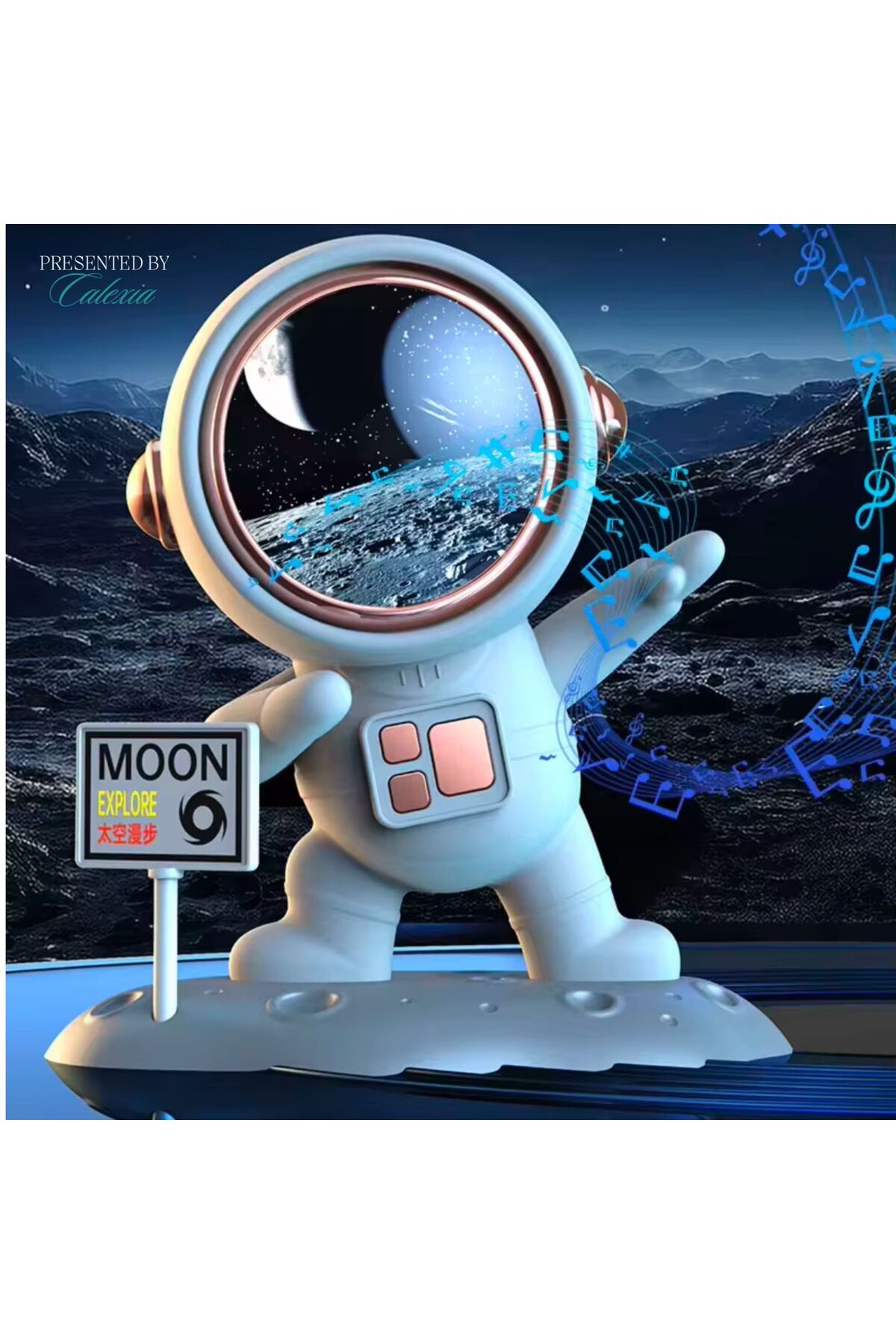 e-Wantay-Moonvibe Portable Speaker, Bluetooth 5.0, 360° Sound, Microphone, Usb-c, 1200mah, Astronaut Design 7