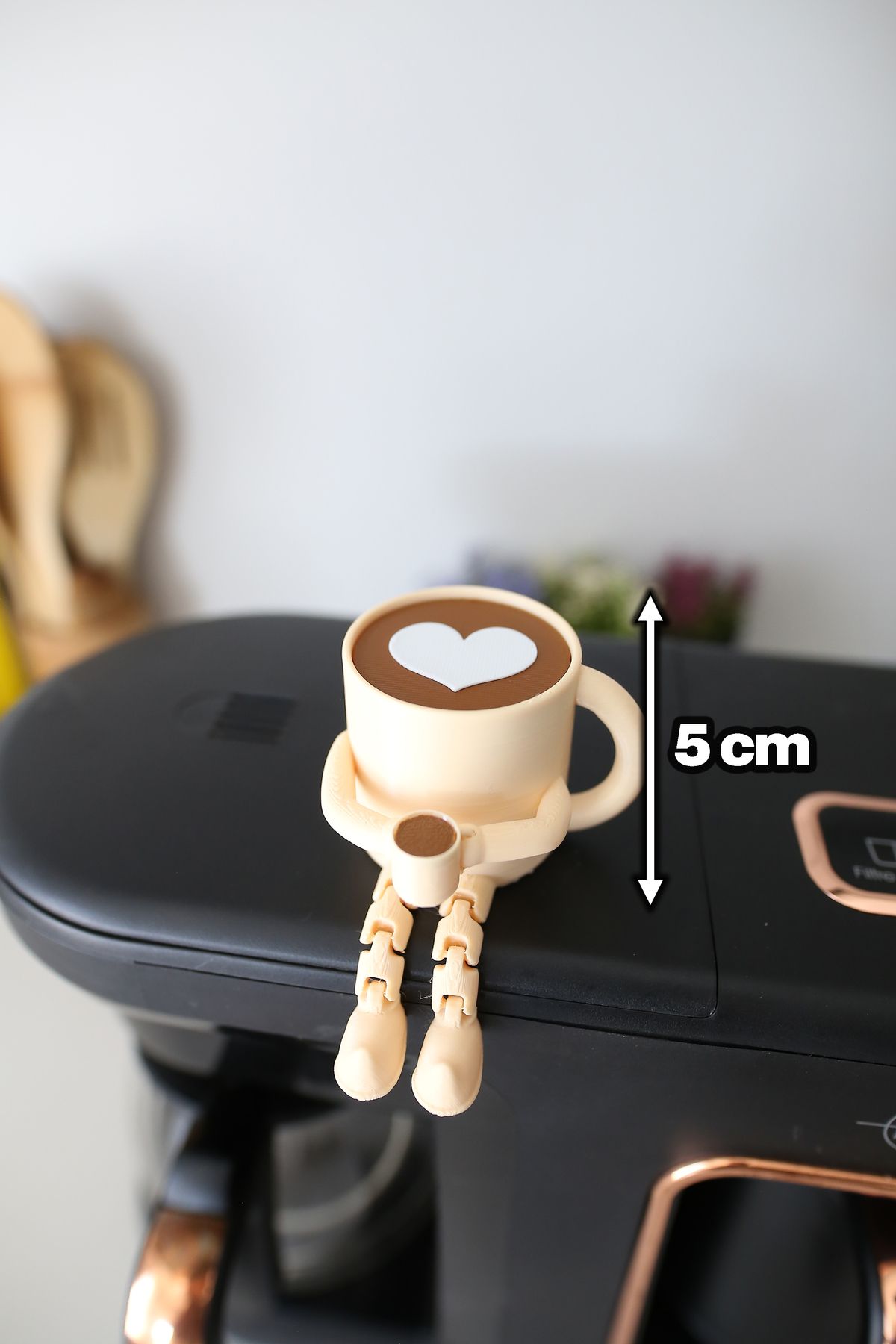 loftico 3'lü Sevimli Latte Kahve Köşesi Seti - Ayaklı LatteArt Seti