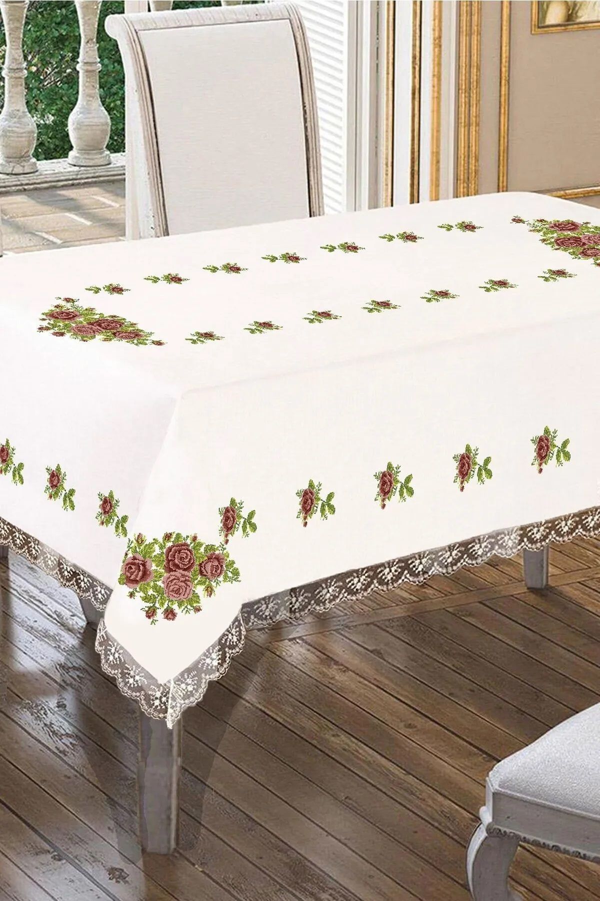Cardea Home Collection Kanaviçe Baskılı Masa Örtüsü