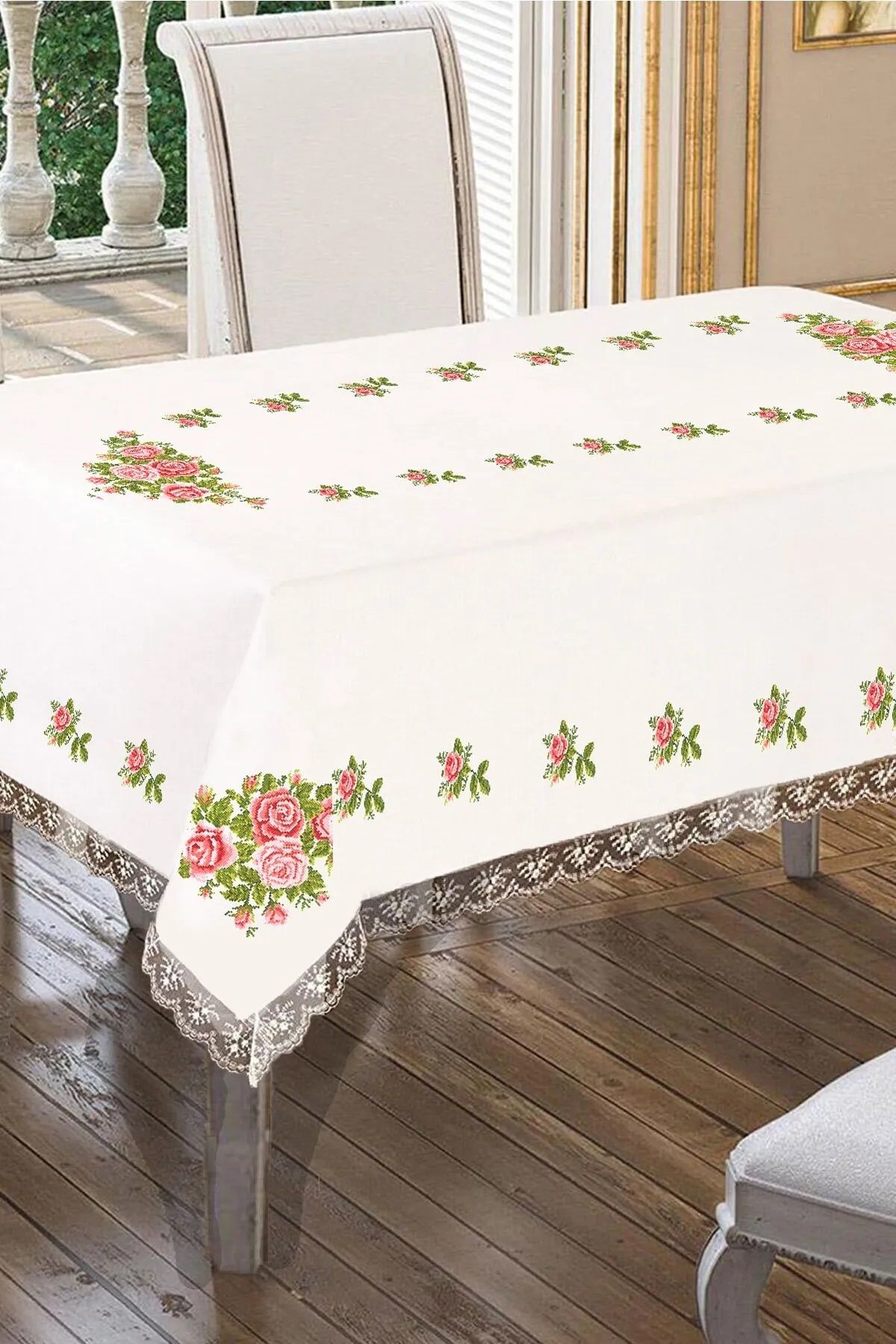 Cardea Home Collection Kanaviçe Baskılı Masa Örtüsü