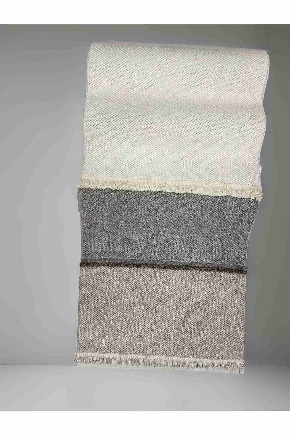 Trend Home Suit Beyaz Jüt Dokuma Halı Saçaklı Dekoratif Doğal İskandinav Tarz Salon, Oturma Odası Halısı