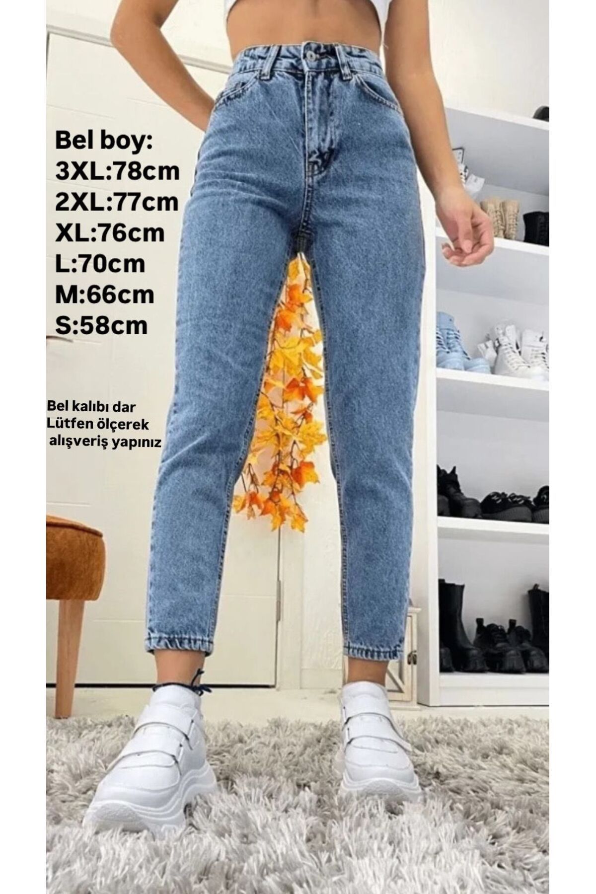 Vespo Kadın Pantolon Slim Fit Mom Jean(beden tablosu resimlerde)