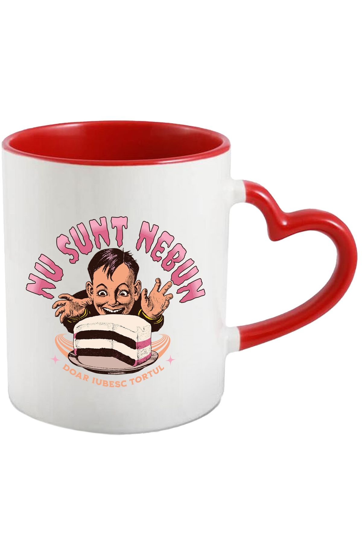 StoryGift Romania Cana Iubitorii De Dulciuri Text Haios Nu Sunt Nebun, 330ml, Ceramica Cu Maner In, Cu Maner Inim Stg - One Size