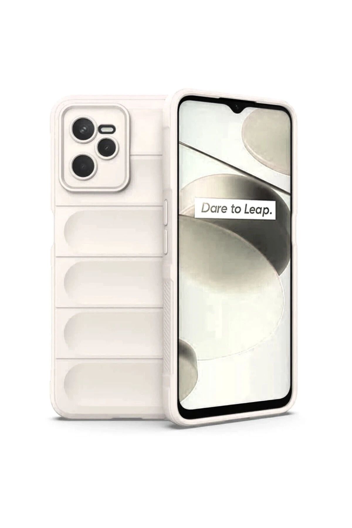 NewFace Realme C35 Uyumlu Kılıf Optimum Silikon - Krem HNZRN