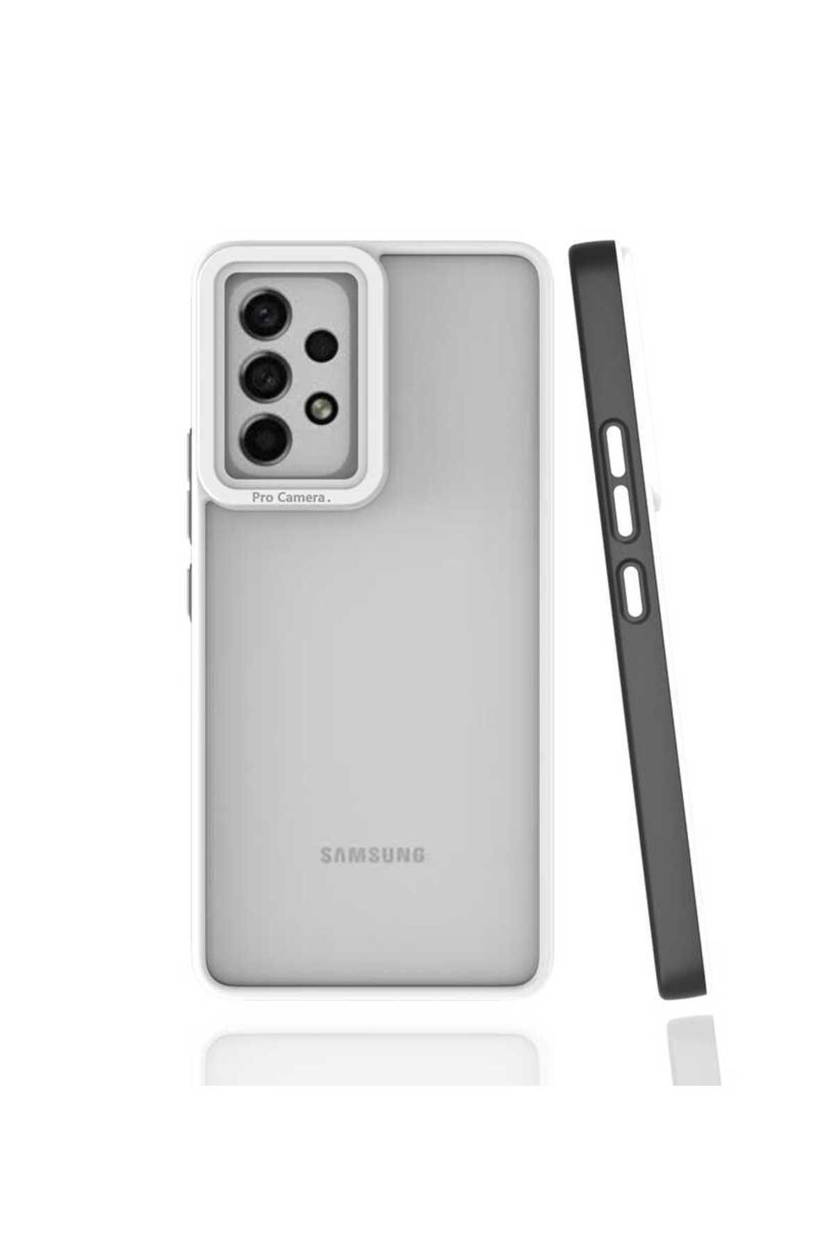 halkhouse Samsung Galaxy A53 5G Kılıf Kamera Korumalı Renkli Çerçeveli Esnek Sert Silikon Mima Kapak