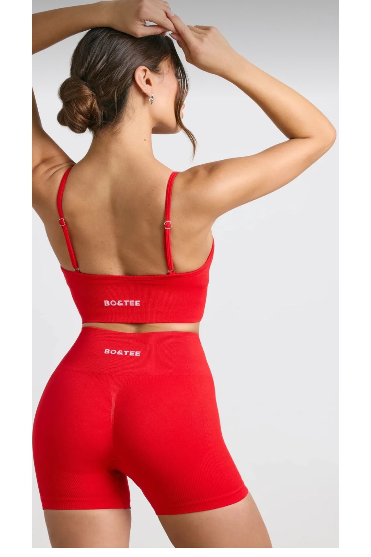 BK Dikişsiz yüksek bel kalça büzgülü push up toparlayıcı şekillendirici spor şort tayt