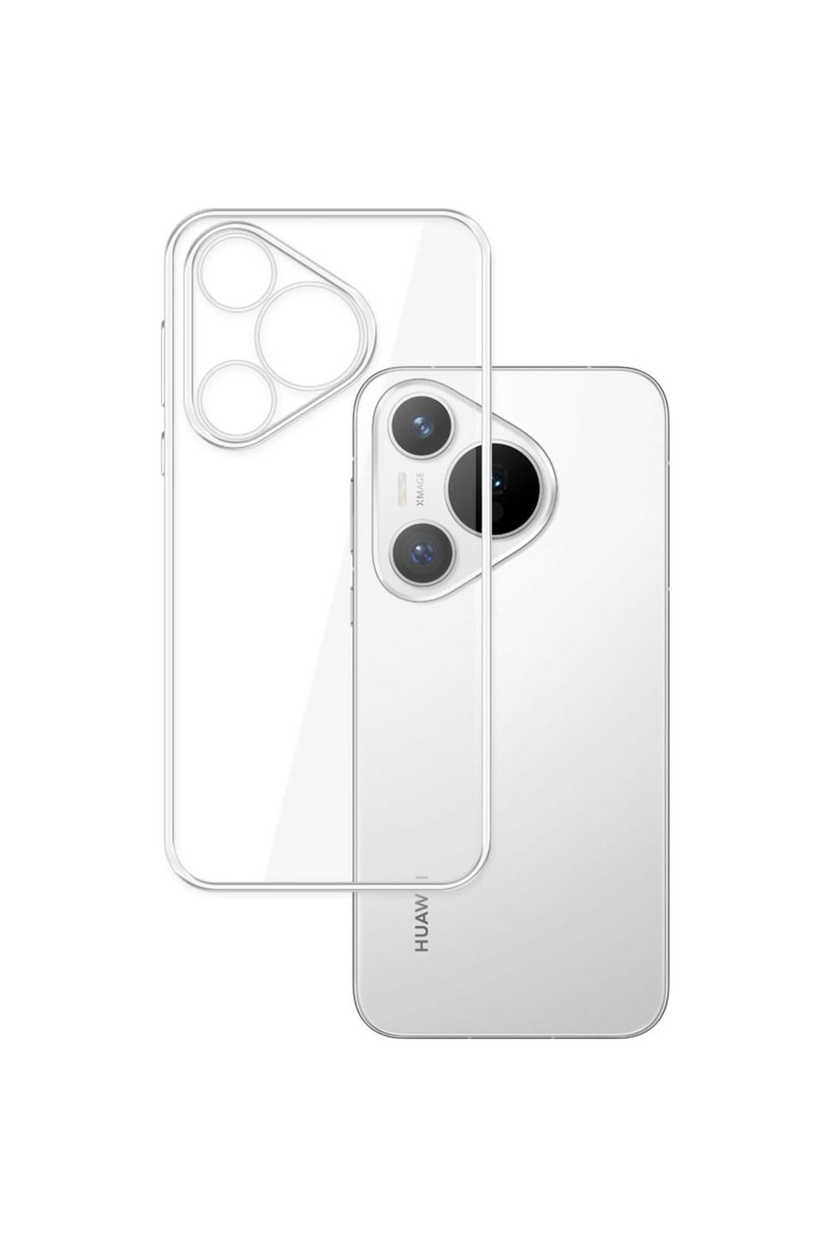 NANOSPACE Huawei Pura 70 İle Uyumlu Şeffaf Kamera Korumalı TPU Silikon Kılıf