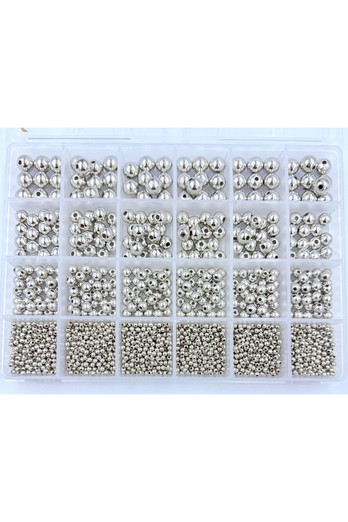 yiğit aksesuar Dev Gümüş Plastik Yuvarlak Ara aparat boncuk bileklik kolye takı yapım malzemeleri