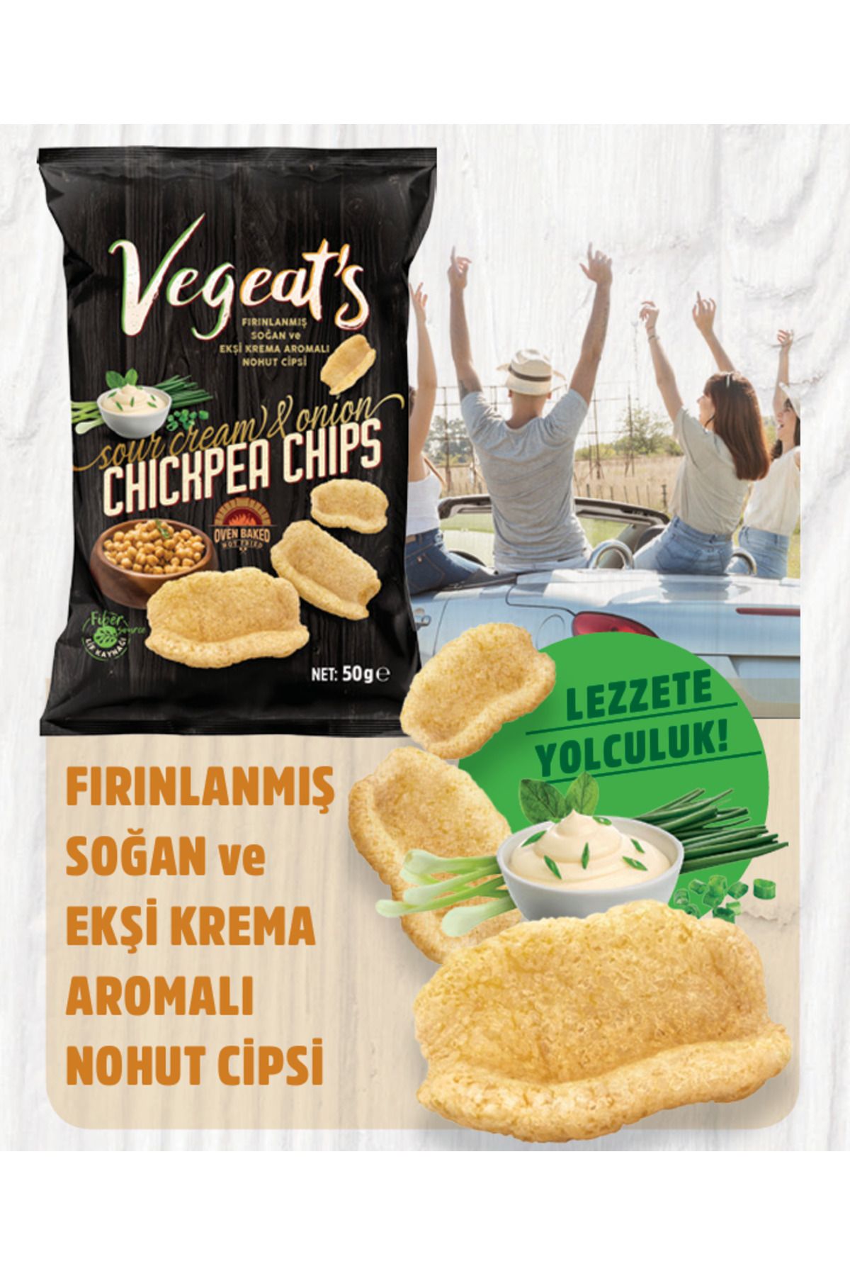 Healthy Life Fırınlanmış Ekşi Krema & Soğanlı Nohut Cipsi (50GR)