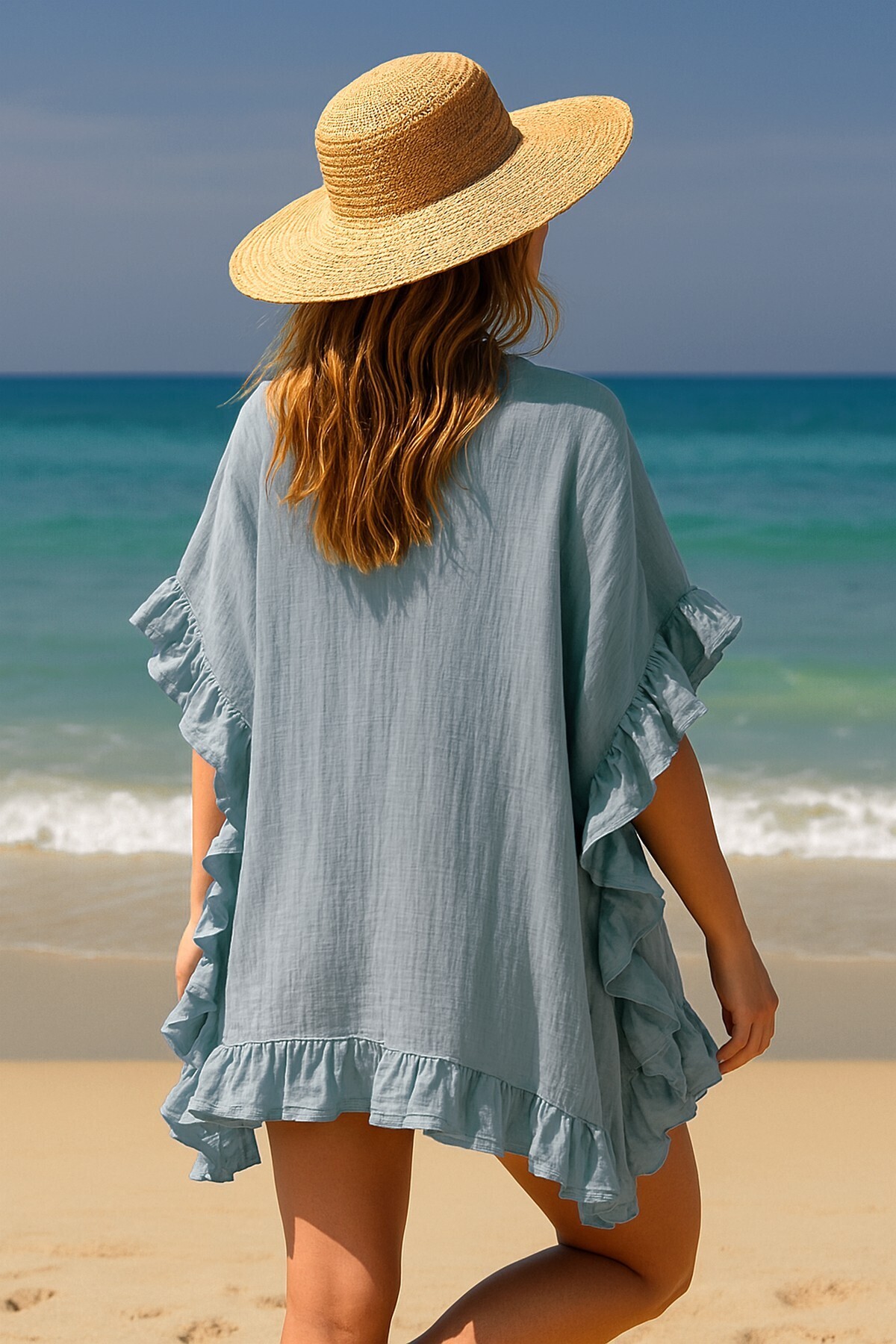 Bedinn-Γυναικείο Muslin Beach Poncho - Κομψό, άνετο και ελαφρύ σχέδιο 3