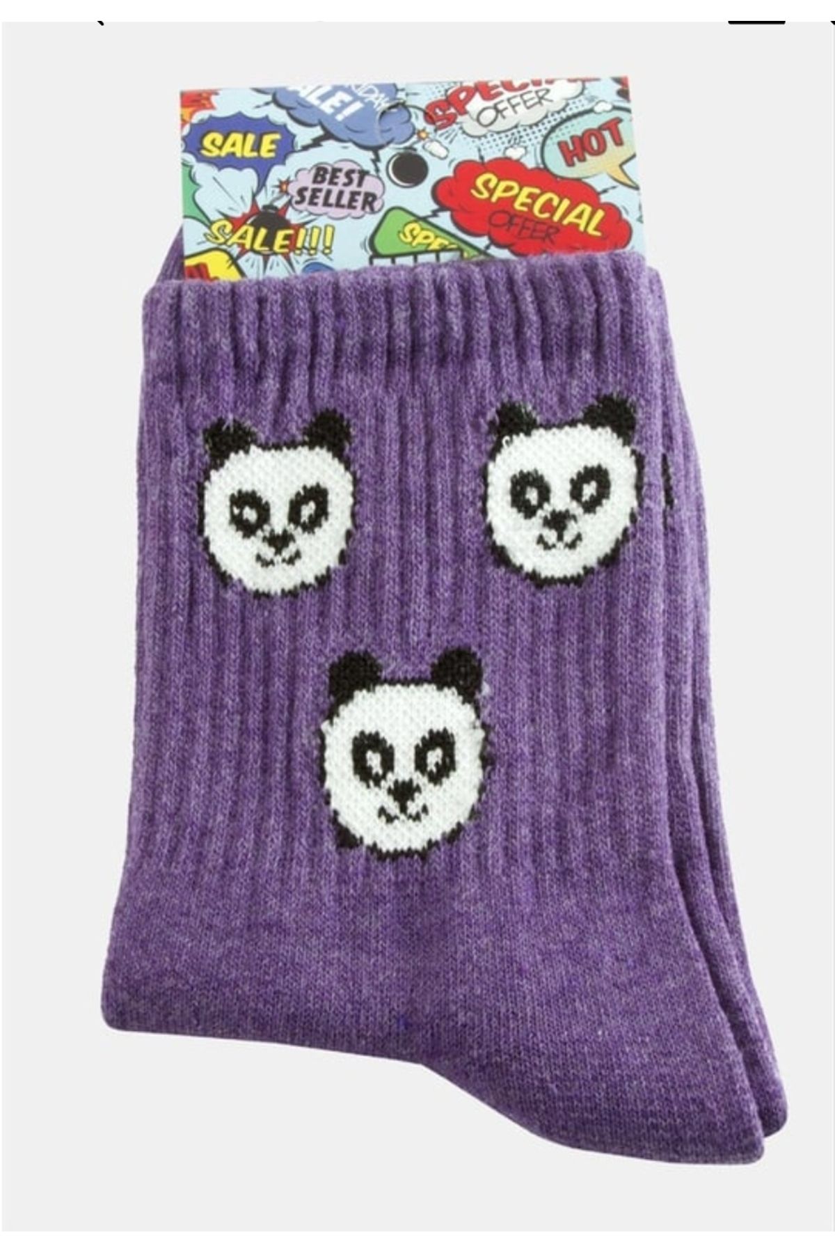 herseybizde2535 Panda mor ayıcıklı kolej corap