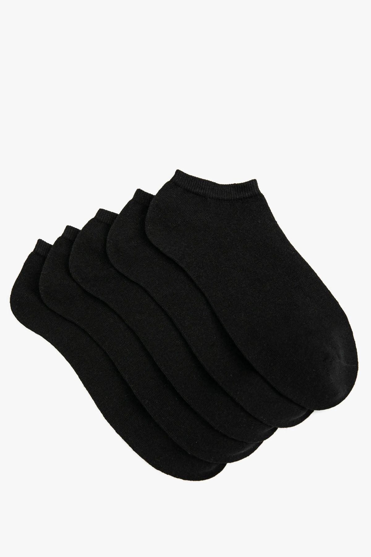 medi store 4'lü Koton Kadın Siyah Patik Çorap 4 Çift