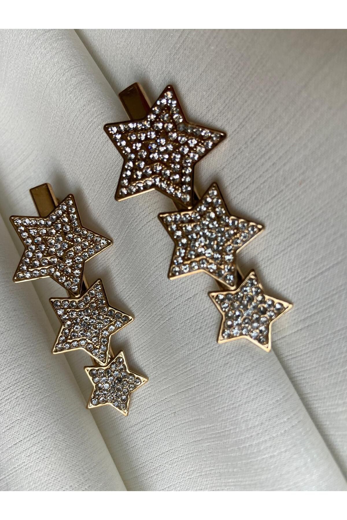 ZRN AKSESUAR PENS TOKA YILDIZ ŞEKLİNDE METAL GOLD RENK İKİLİ ÇOK ŞIK