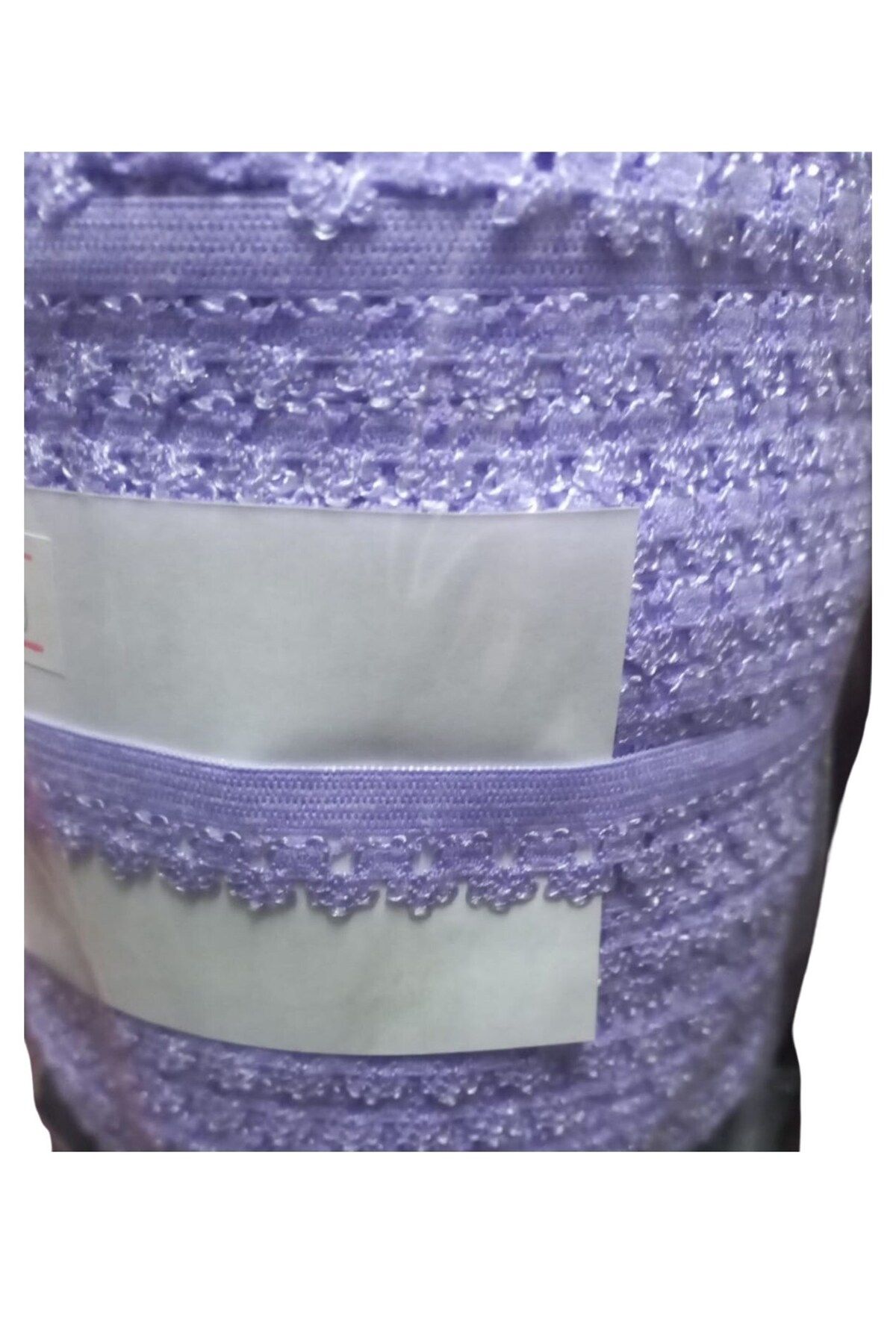 Modafiks Çamaşır Lastiği Dantelli 1 cm 75 Metre 1 Top Lila