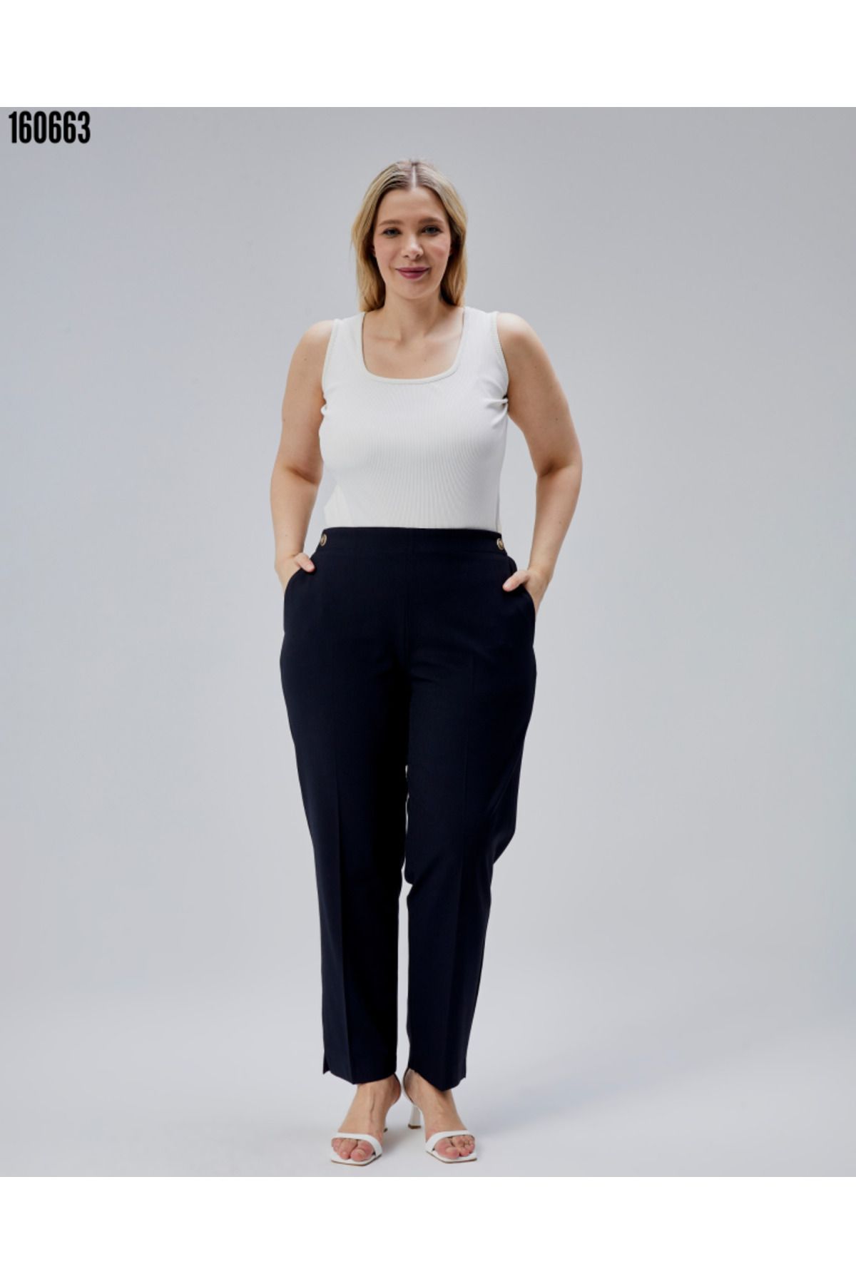 BZ Boutique Beli Lastikli Büyük Beden Pantolon 160665