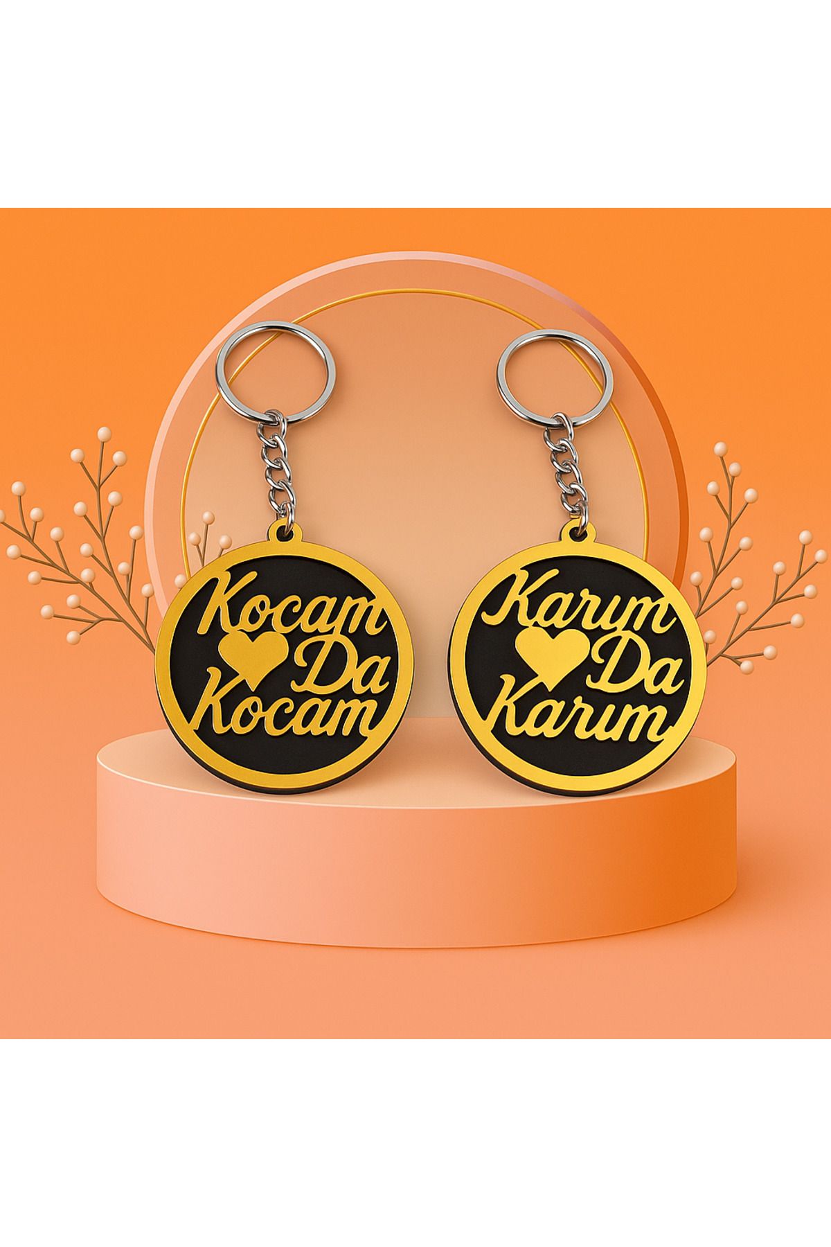 mrchediyesepeti Anahtarlık 2 li set karı & koca için özel tasarım kutulu