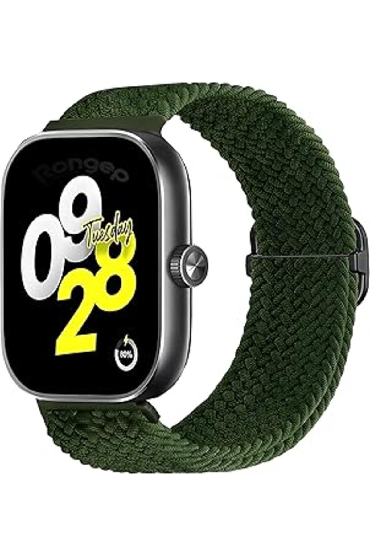 Pazarcan Rongep Xiaomi İle Uyumlu Redmi Watch 4 Ve Mi Band 8 Pro İçin Elastik Örgü Kumaşlı Terleme Yapmayan