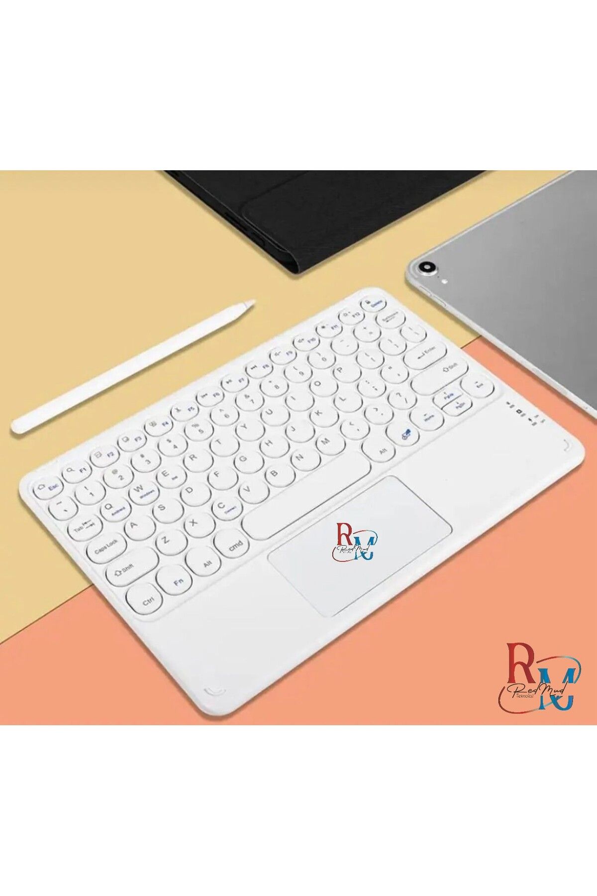 redmud teknoloji Tüm Cihazlarla (Apple-Samsung-Huawei-Xiaomi-Honor) Uyumlu Touchpadli Bluetooth Klavye
