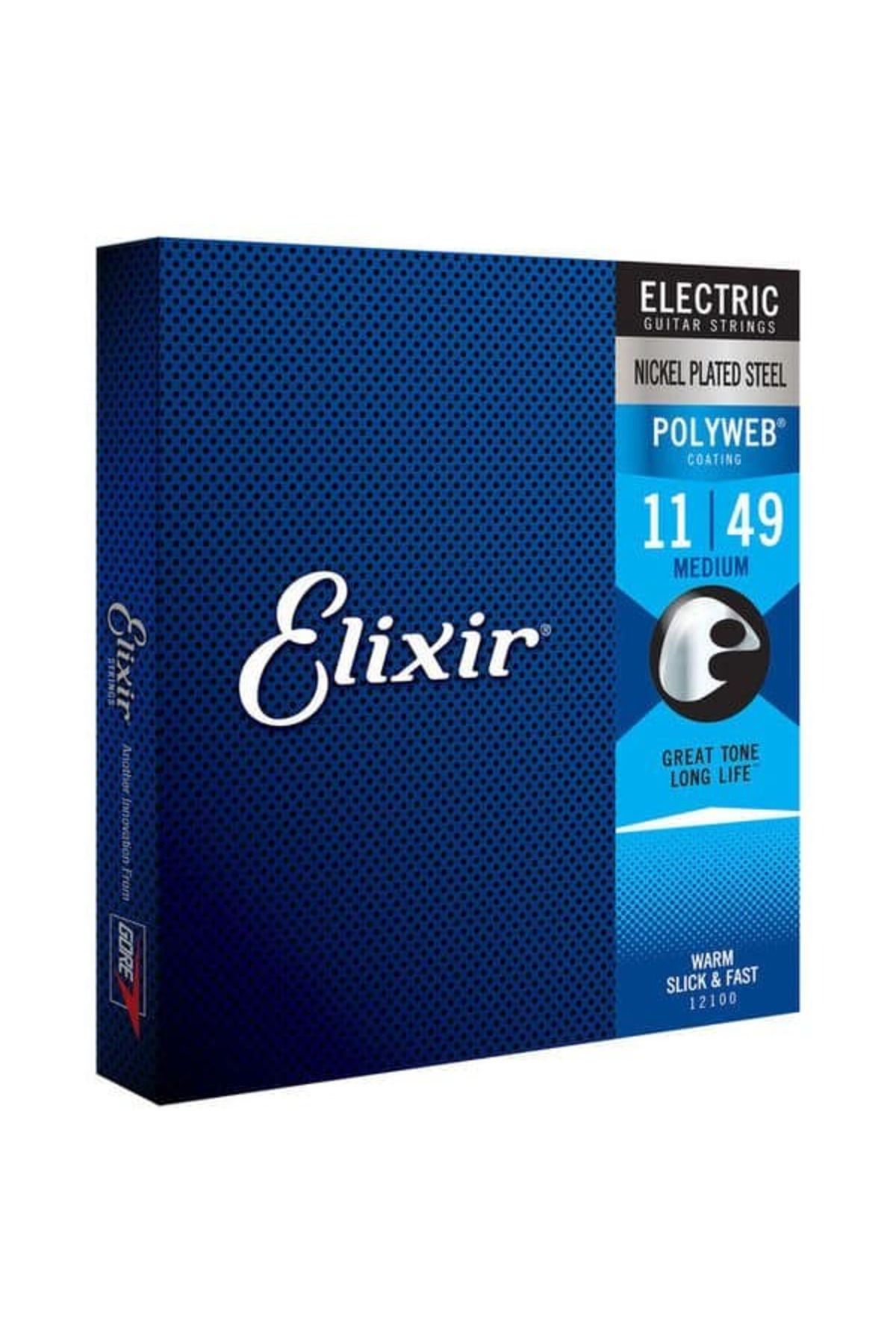 Elixir-Elixir Polyweb 12100 Medium Electric Guitar Strings 011-049 1