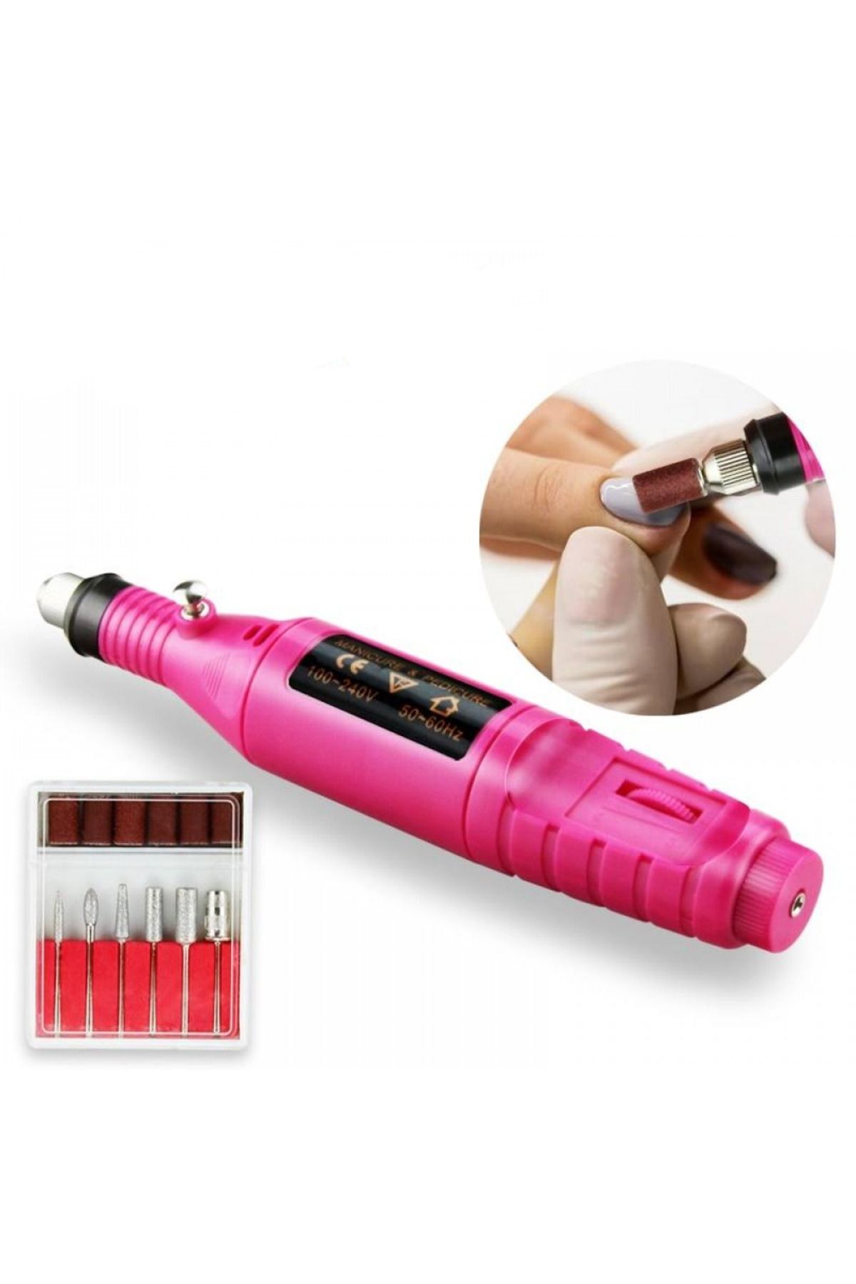 POEBGO FAMİLY'S 6 Uçlu Elektrikli Manikür Pedikür Seti ( 2000-300RPM HIZ ) (5162)