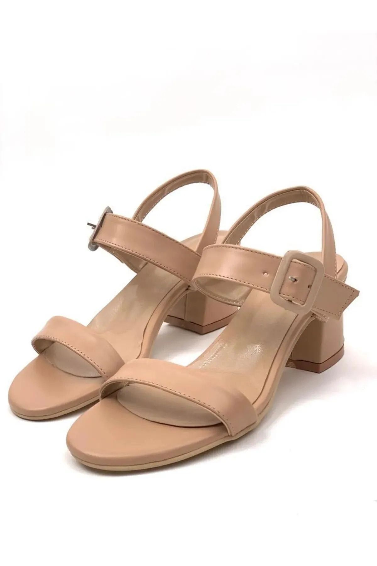 asmi shoes Kadın Lotus Bej Günlük Topuklu Sandelet