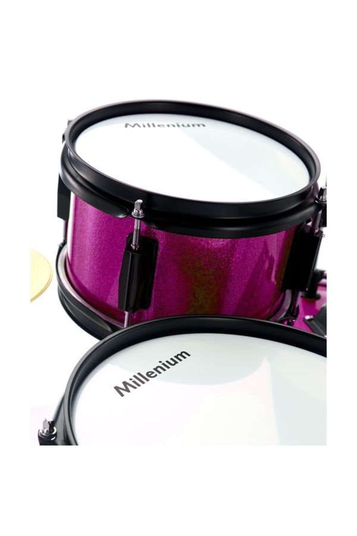 Millenium-Millenium Youngster Drum Set Pink Spkl Kids Drum Set 6