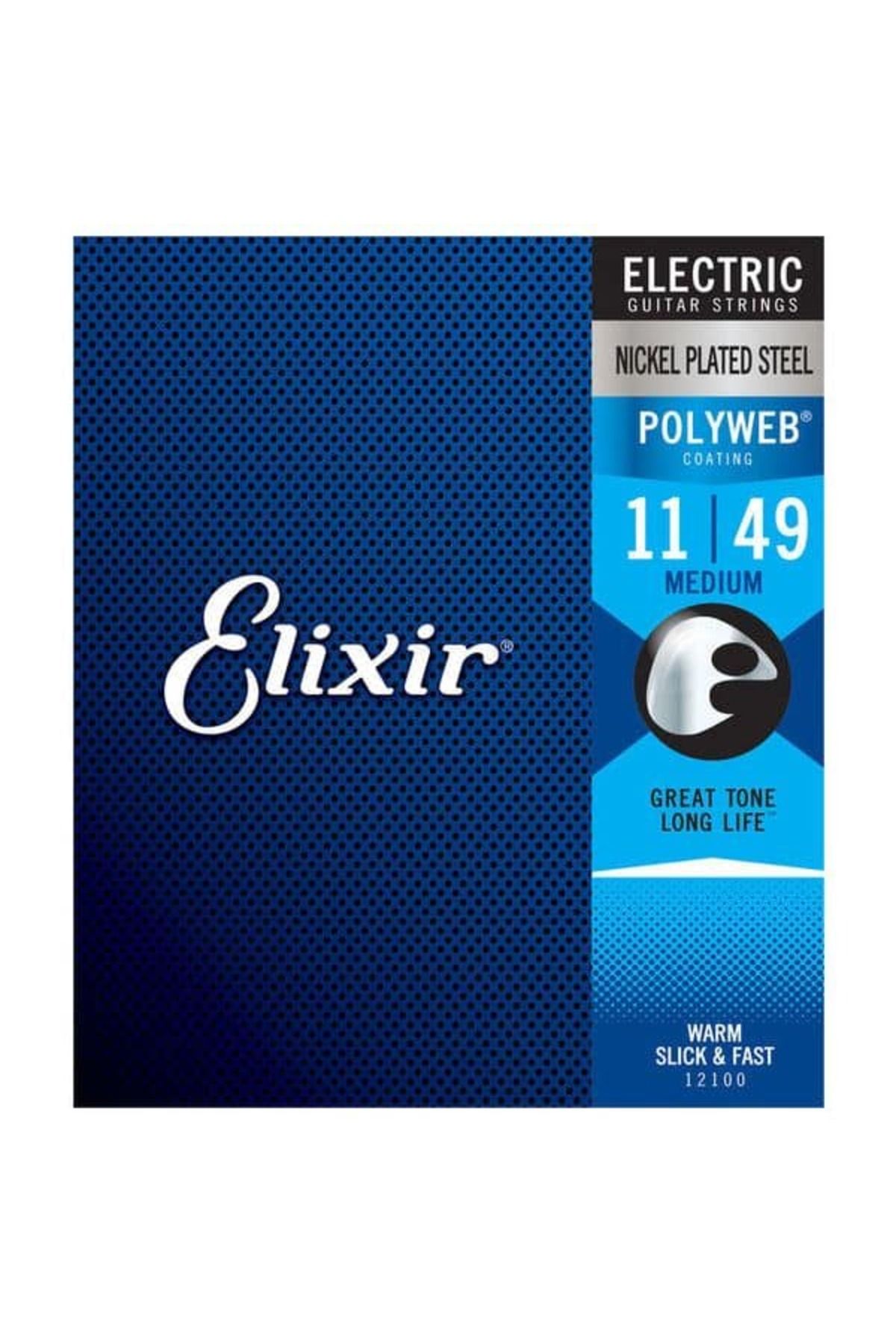 Elixir-Elixir Polyweb 12100 Medium Electric Guitar Strings 011-049 3