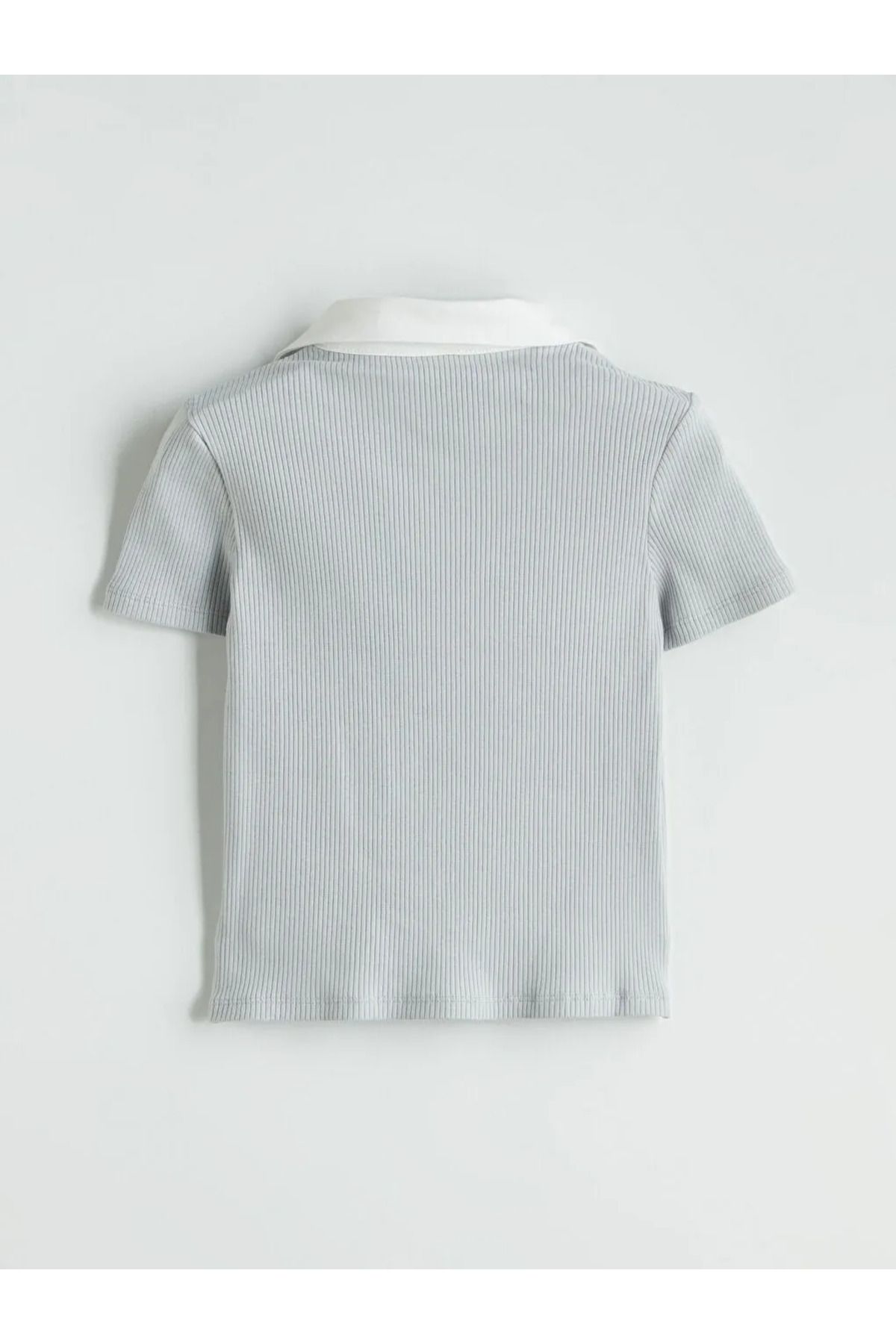 LC Waikiki-Lcw Kids Gray Polo Collar Girls T-Shirt and Leggings 4