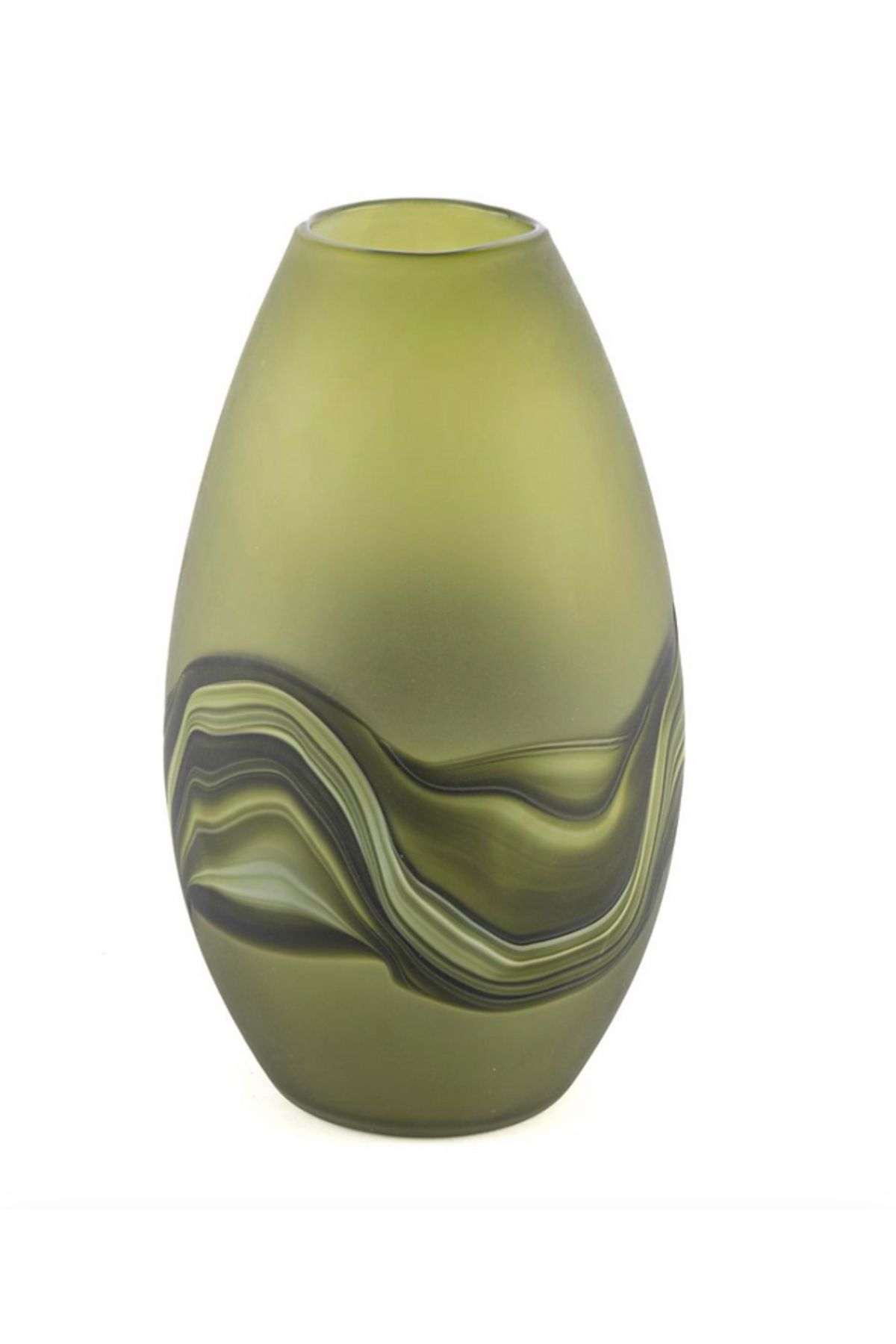 tuan design YEŞIL BUZLU DEGRADE CAM VAZO 19X31CM