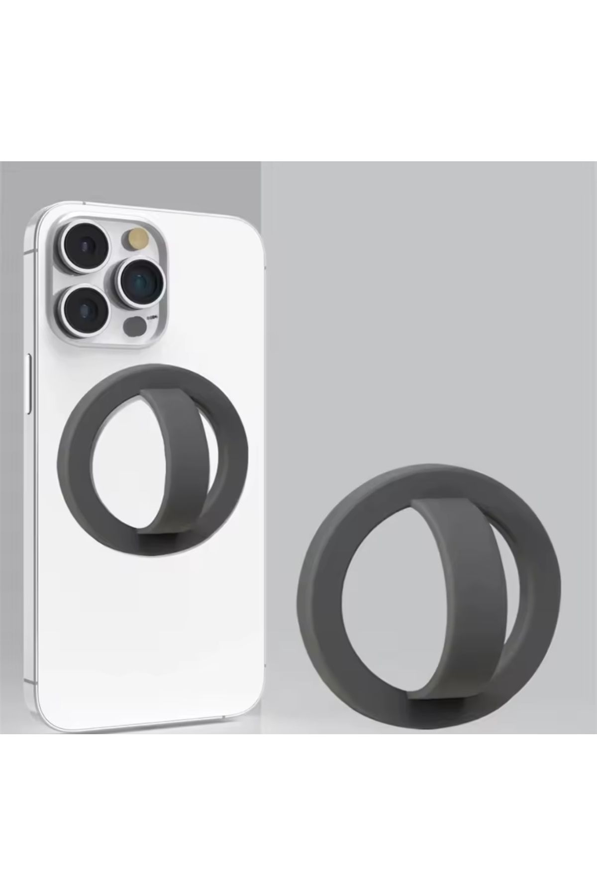 Kılıfsiparis Magnetik Magsafe Uyumlu Parmak Ring Silikon Stand