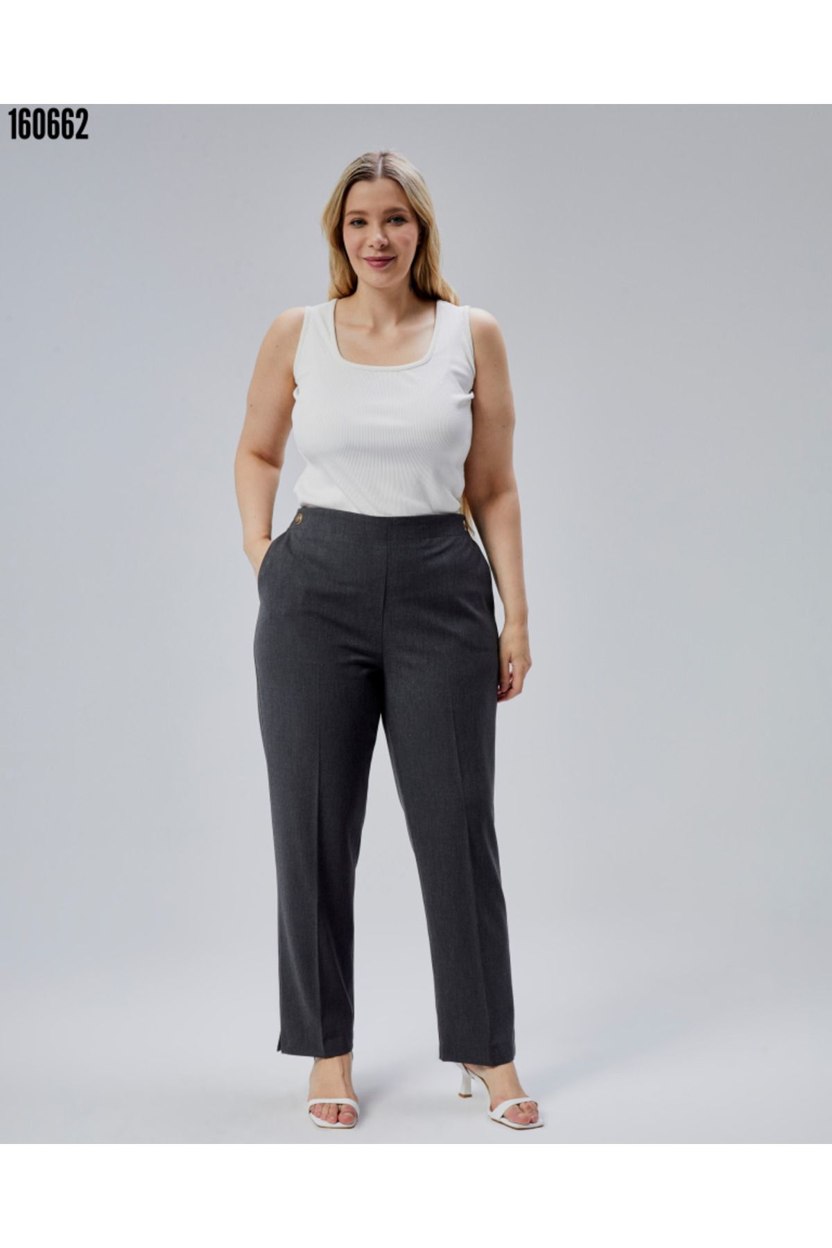 BZ Boutique Beli Lastikli Büyük Beden Pantolon 160665