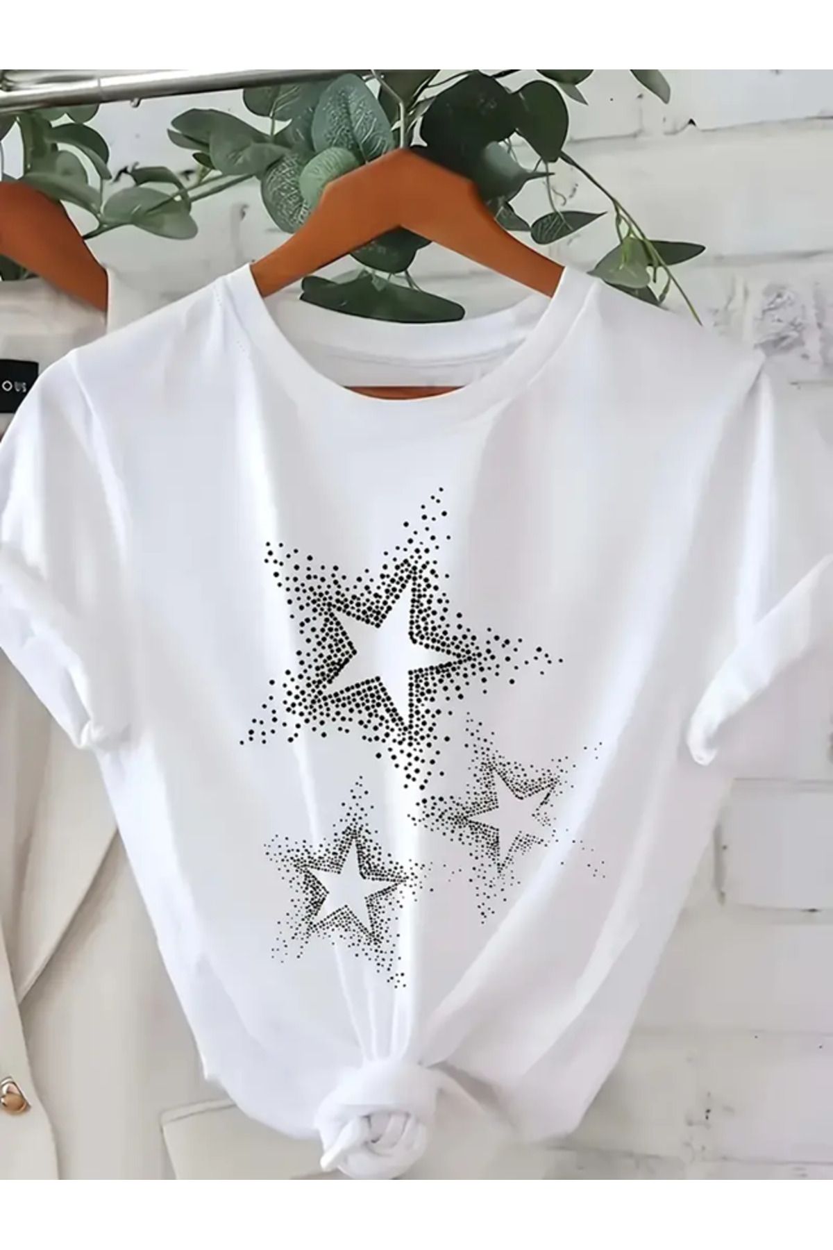 FULL TOLERANCE Stars Noktalı yıldız baskılı Tshirt