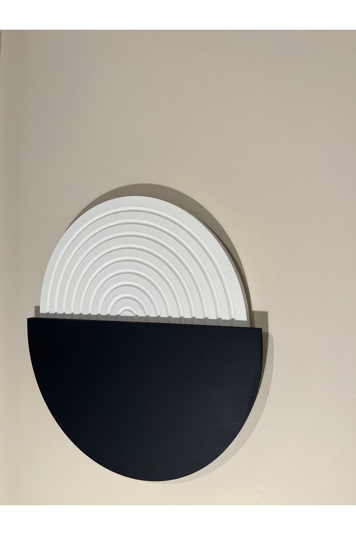 CIGILWOOD SUN PASTEL BLACK-WHITE AHŞAP BOHEM TABLO
