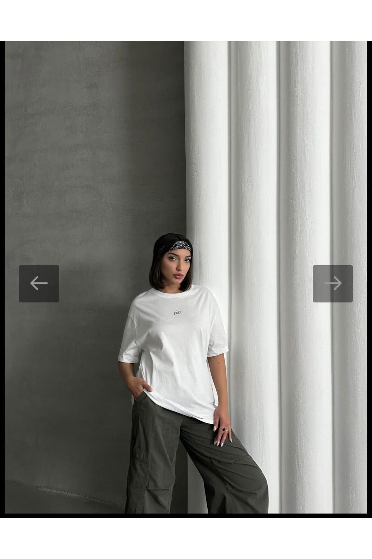 LookEss Kadın Pamuklu Kısakollu Oversize Tişört