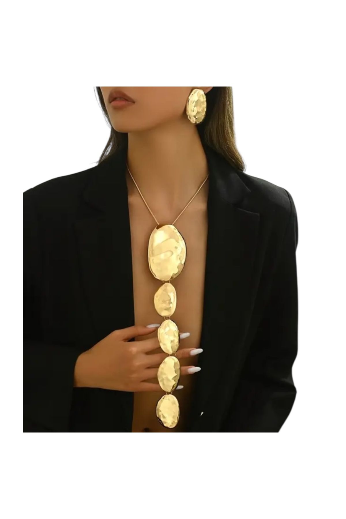 Sevilgülgünfinecrafts GOLD ABARTI UZUN ŞIK SIRADIŞI KOLYE