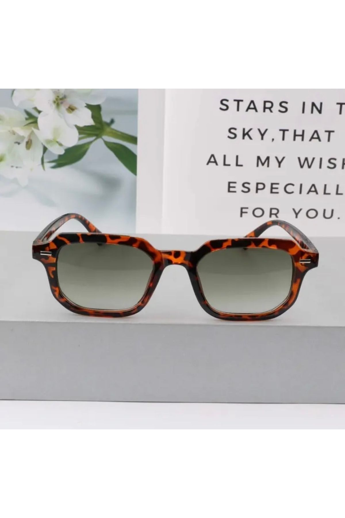 Accessories Vanilla Avenue 2025 Moda Unisex Büyük Çerçeve Leopar Retro Aksesuar Gözlük