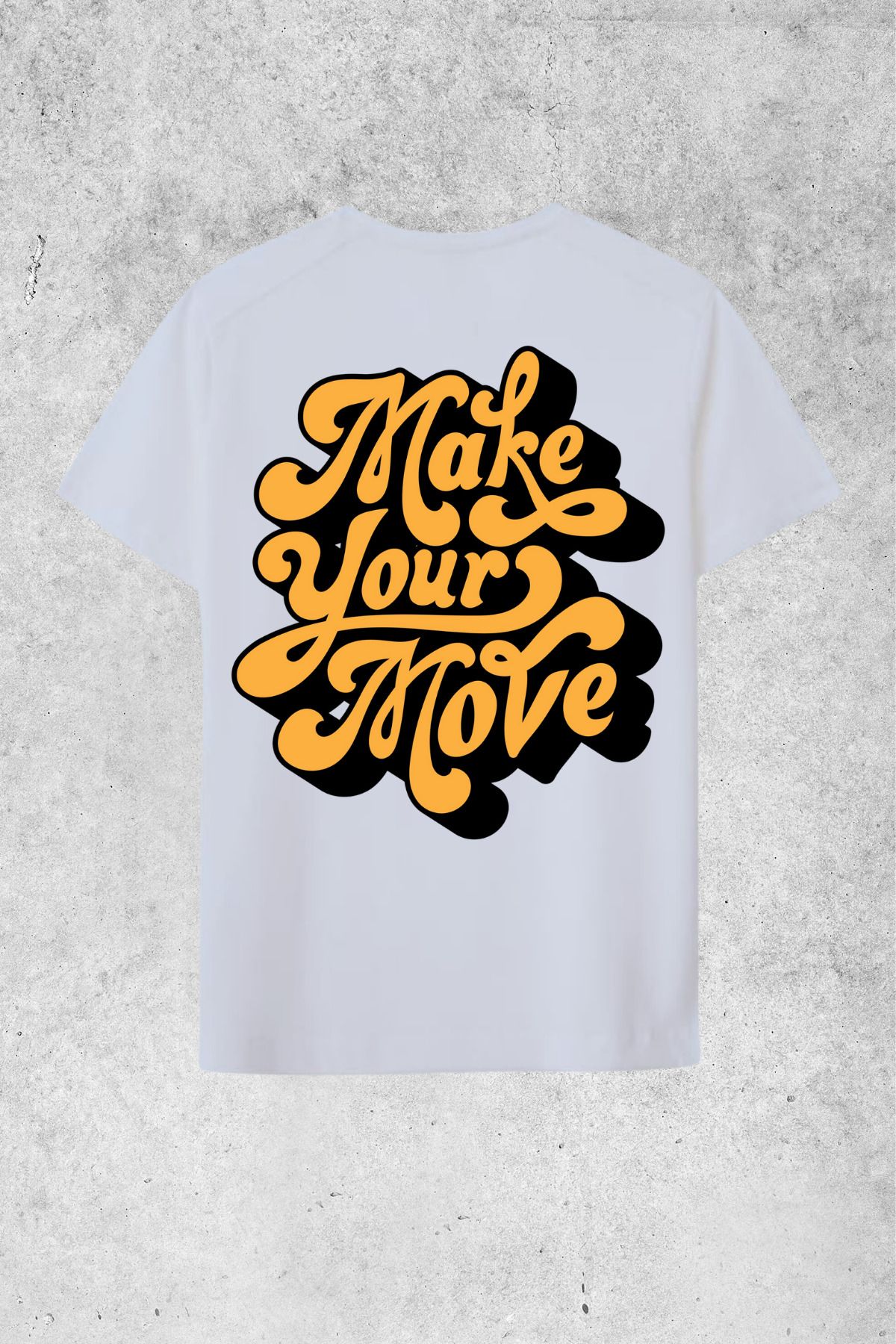 MOLICO Basic Unisex sıfır yaka kısa kollu OVERSİZE sırt baskılı tshirt