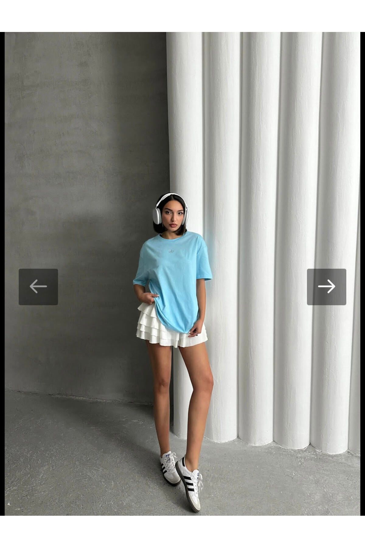 LookEss Kadın Pamuklu Kısakollu Oversize Tişört