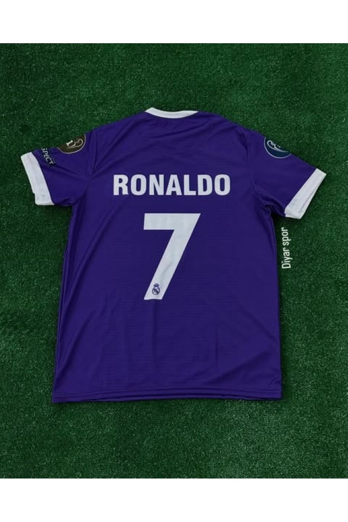 Lion Spor R'eal M'adrid 2017 Cardiff Finali C'ristiano Ronaldo Kısa Kollu Retro Forma