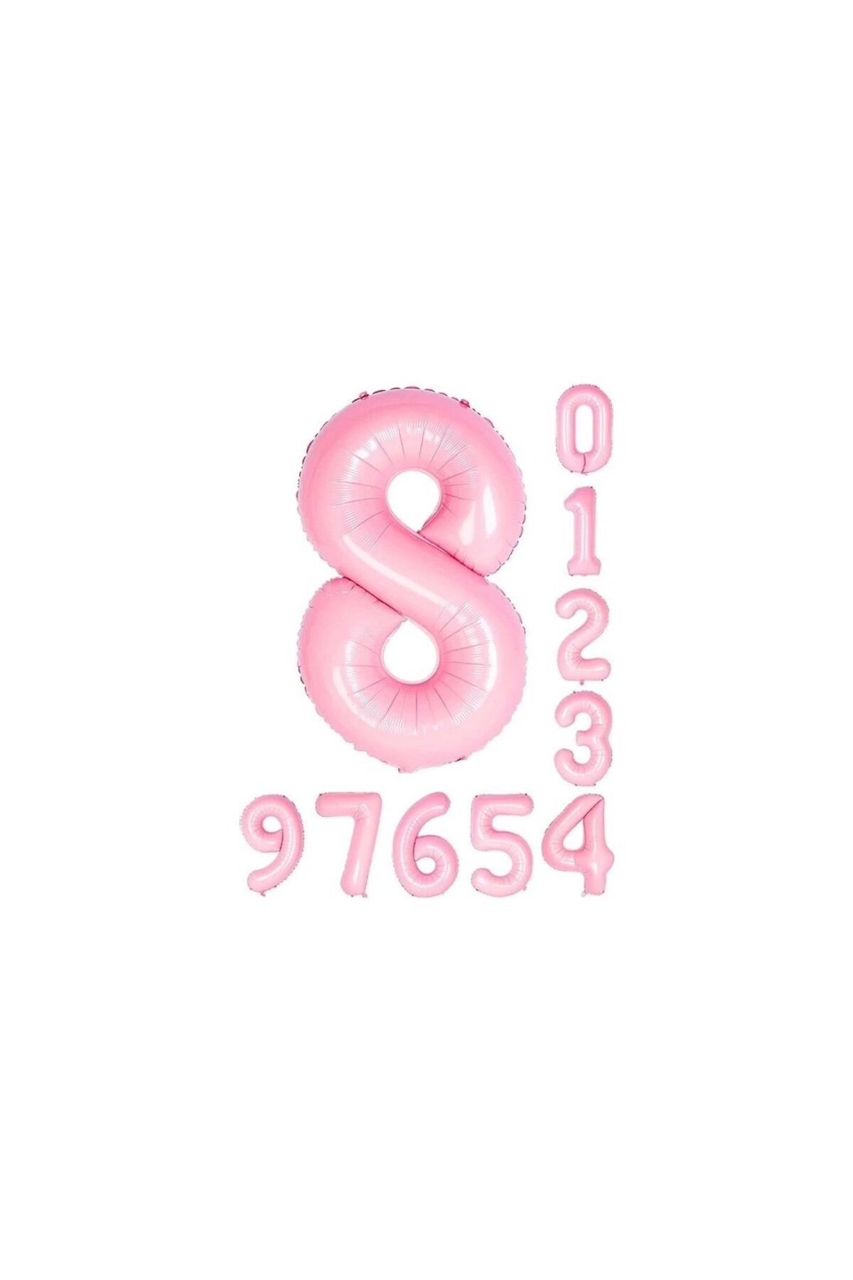 Papatya Party Pembe Rakam Folyo Balon Yaş Pembe Balon 34'' 76 cm Sayı Balon Uçan Balon Helyum Balon