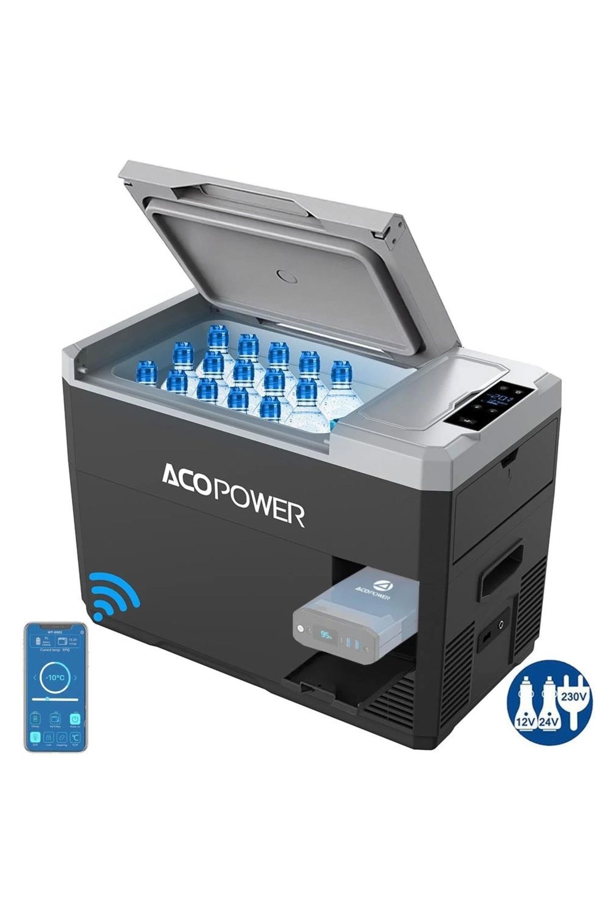 Acopower V28 12/24/220volt 28litre Kompresörlü Outdoor Oto Buzdolabı (AKÜ DAHİL DEĞİLDİR)