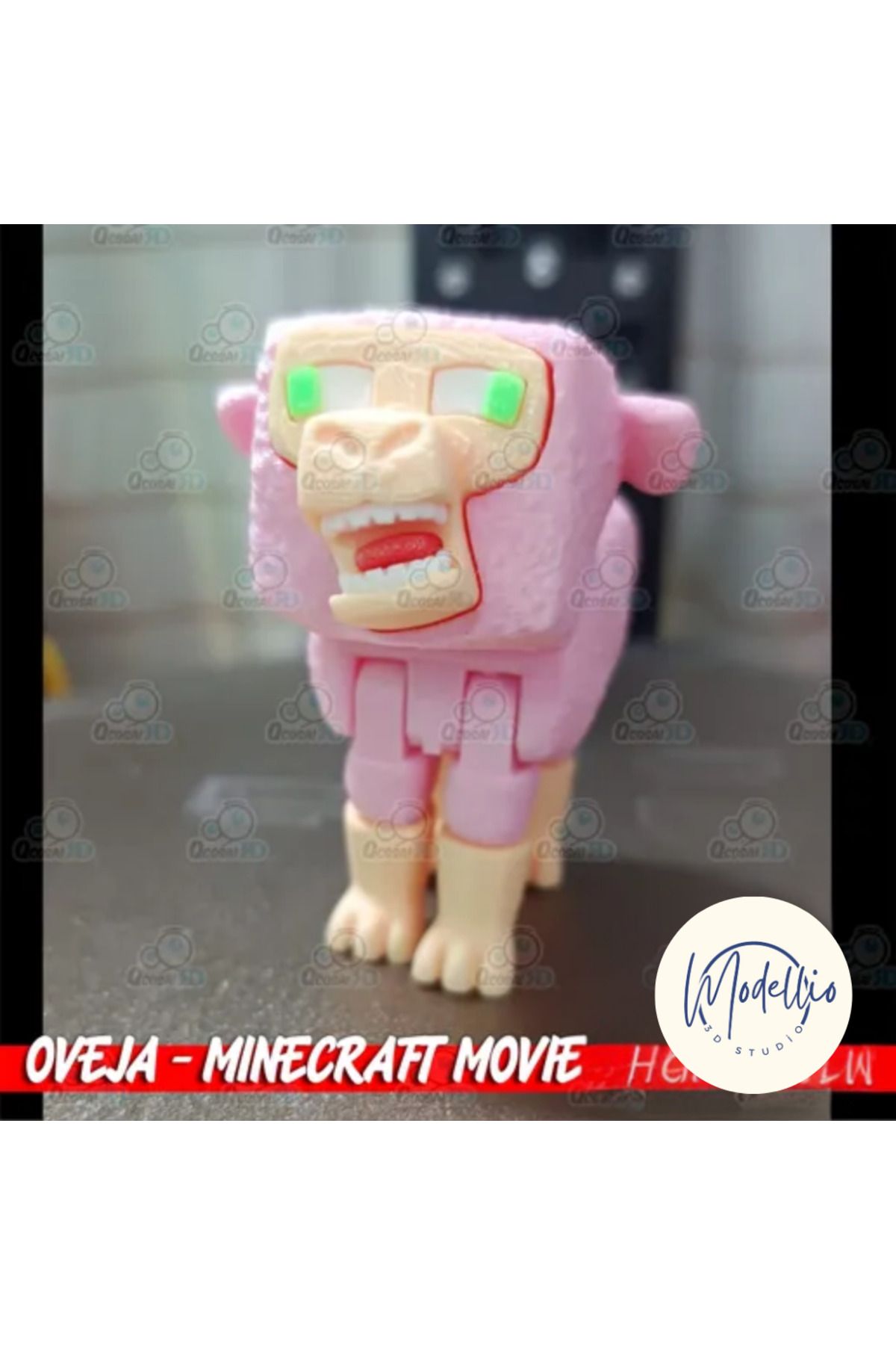 Modellio3D Minecraf Pink Sheep