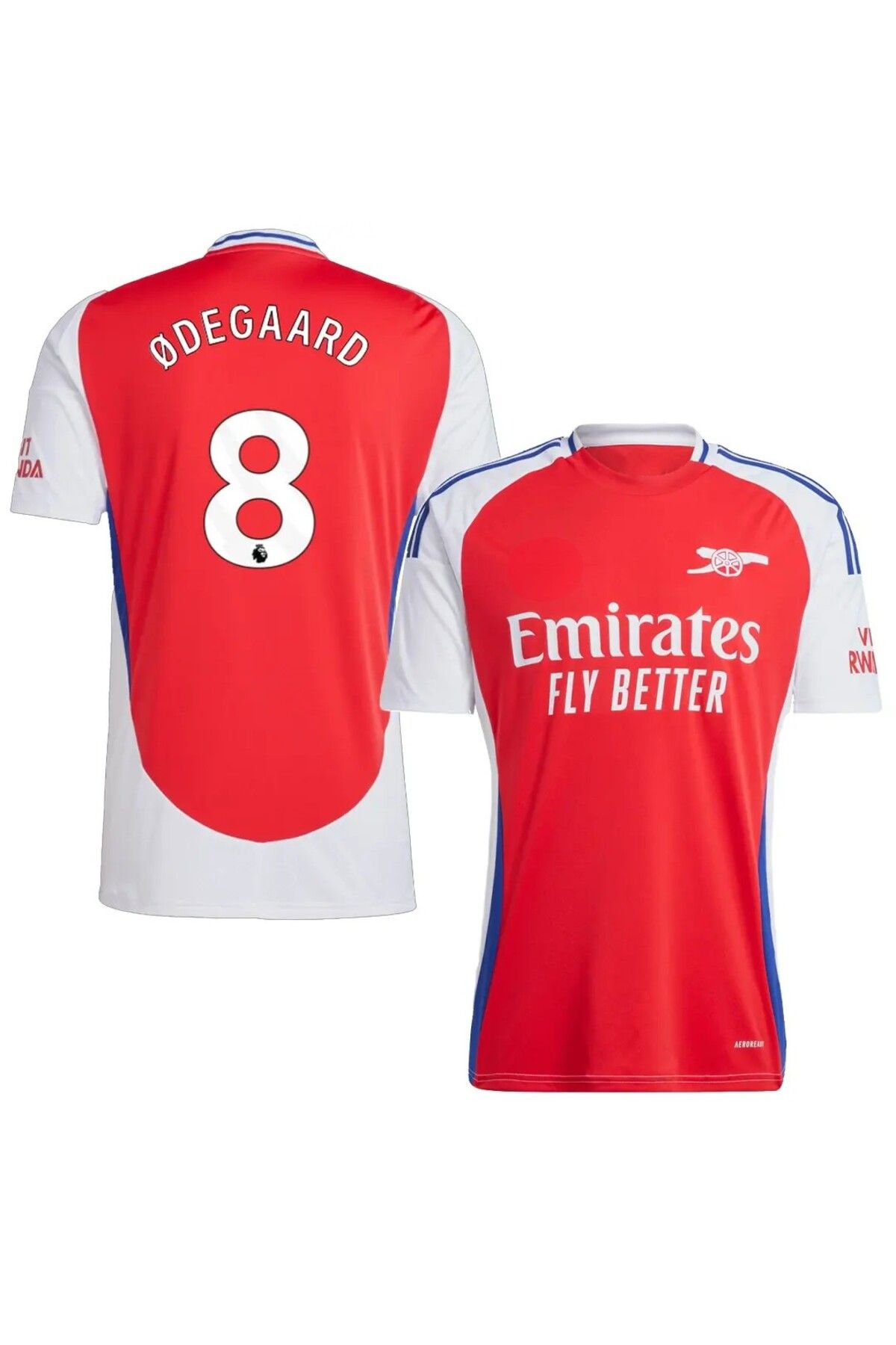 Atlas Global Arsena'L Odegaard Kırmızı Beyaz Yetişkin 2024/25 Sezon Futbol Forması