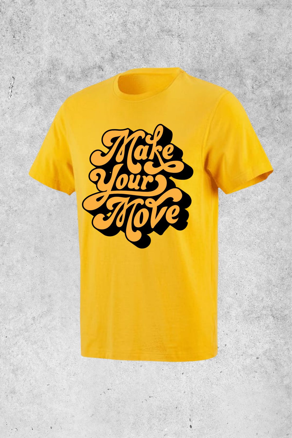 MOLICO BASİC unisex sıfır yaka kısa kollu MAKE YOUR MOVE baskılı tshirt