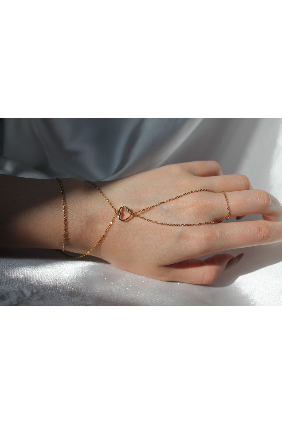 TEDDY JEWELLRY Şık Kalp Detaylı Klasik Zincirli Çelik Şahmeran