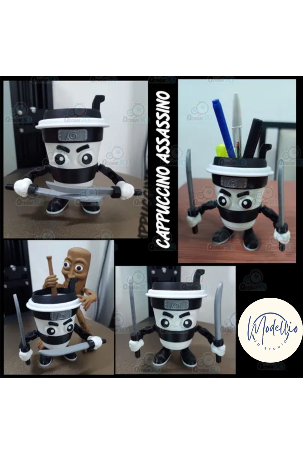 Modellio3D Cappuccino Assassino mini Figürü 10cm