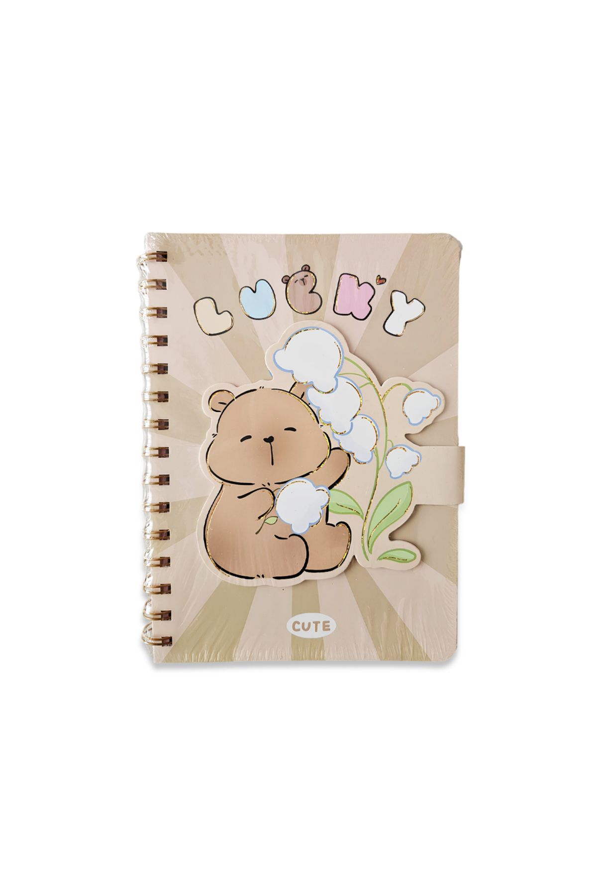 Fancy Space Capybara Spiralli Defter – Lucky (Cırt Kapaklı)